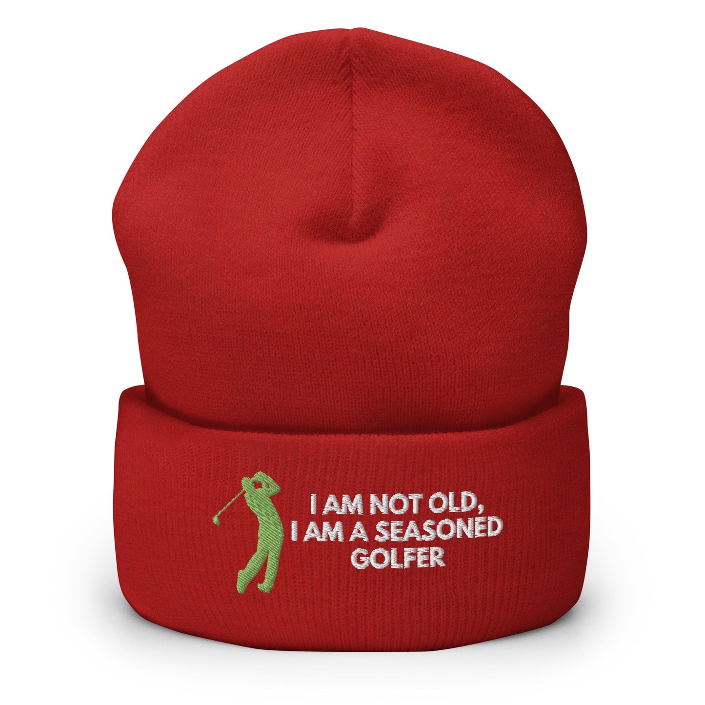 Funny Golfer Gifts  Beanie Red Im Not Old I Am A Seasoned Golfer Hat Beanie