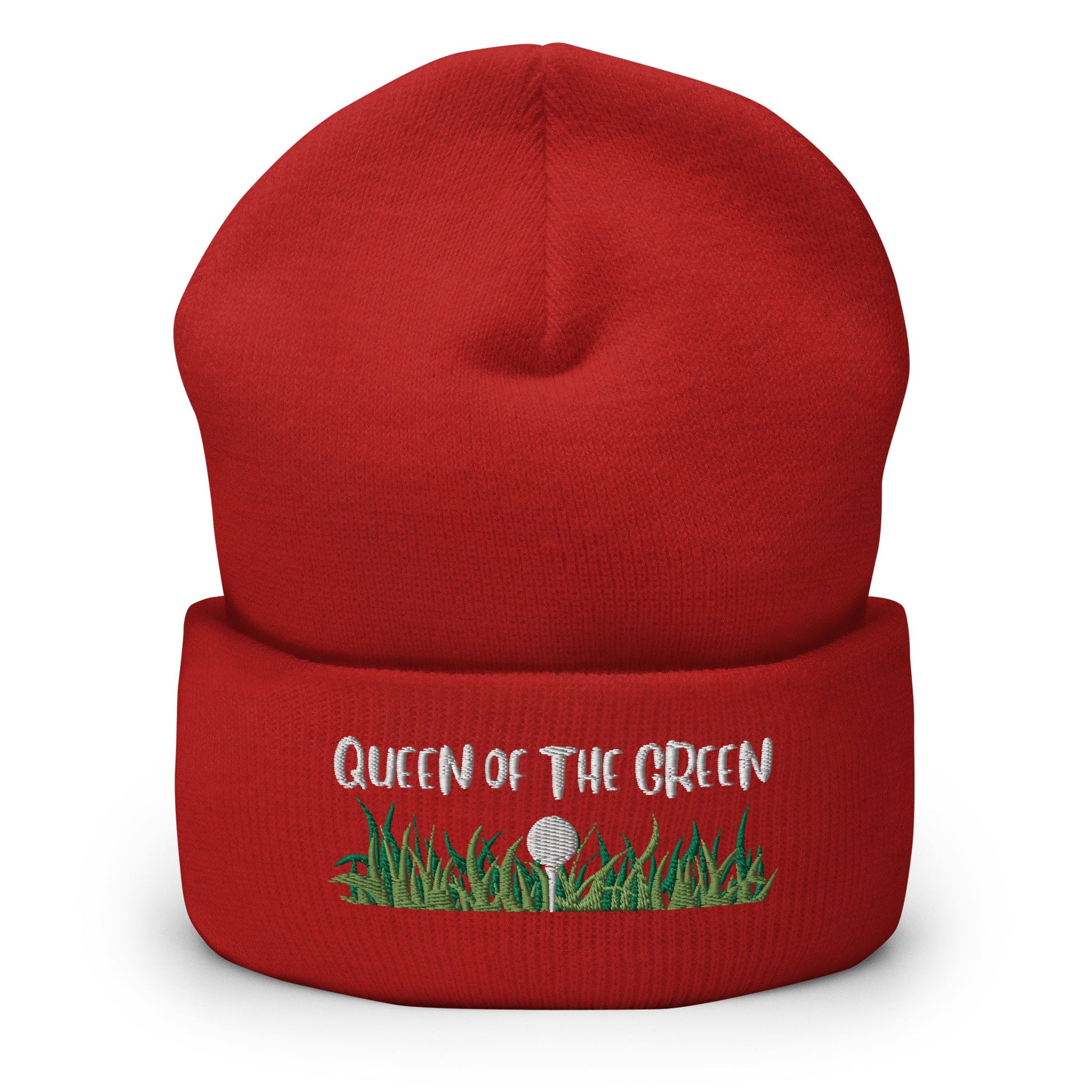 Funny Golfer Gifts  Beanie Red Queen Of The Green Beanie
