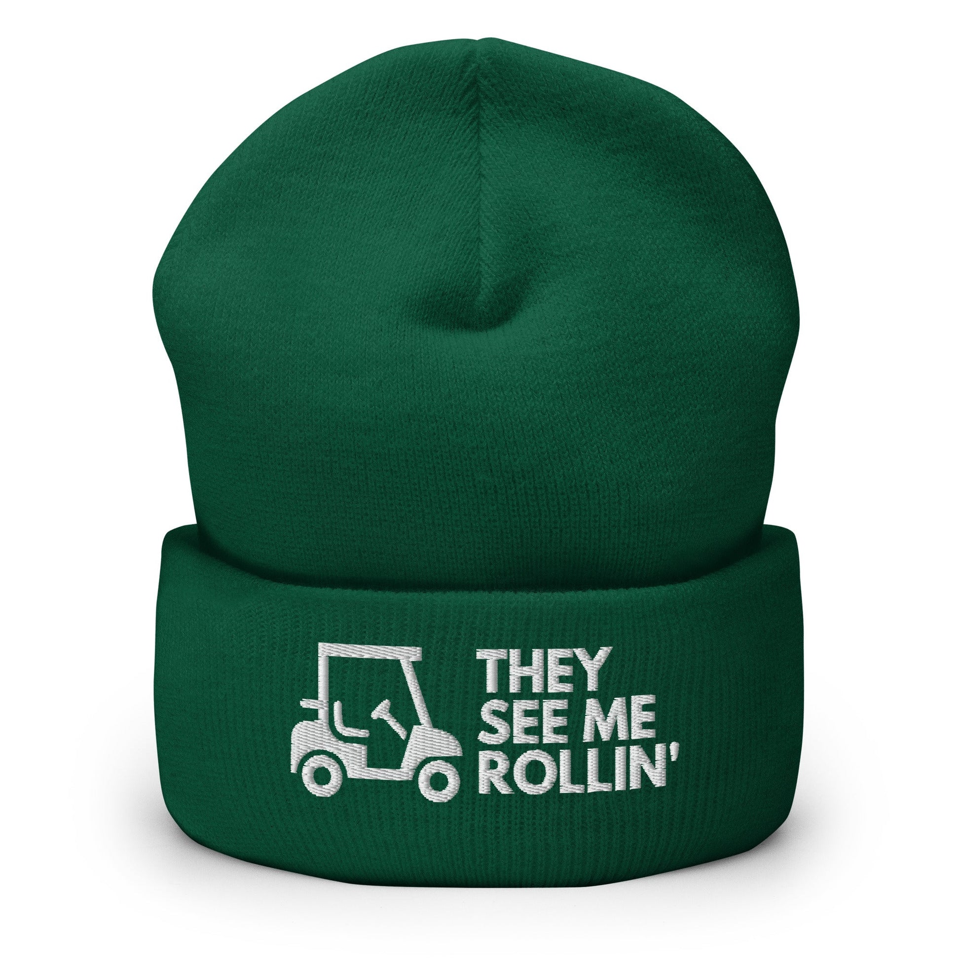 Funny Golfer Gifts  Beanie Spruce They See Me Rollin Golfcart Beanie