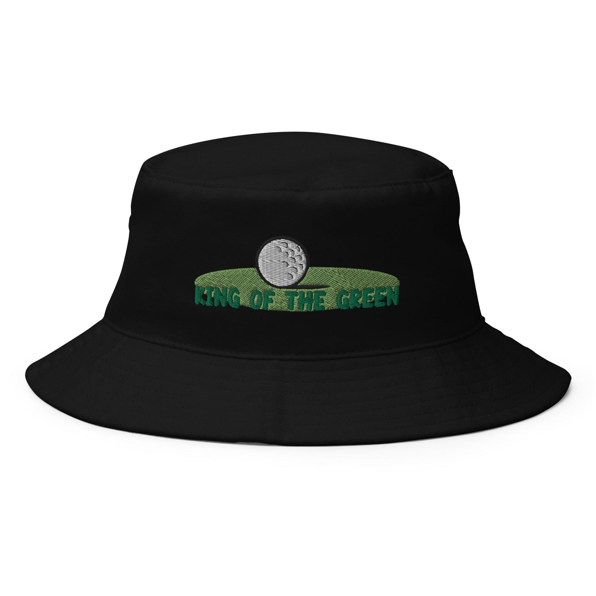 Funny Golfer Gifts  Bucket Hat Black King of the Green Bucket Hat