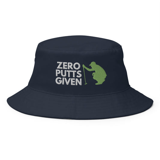 Funny Golfer Gifts  Bucket Hat Navy Zero Putts Given Hat Bucket Hat