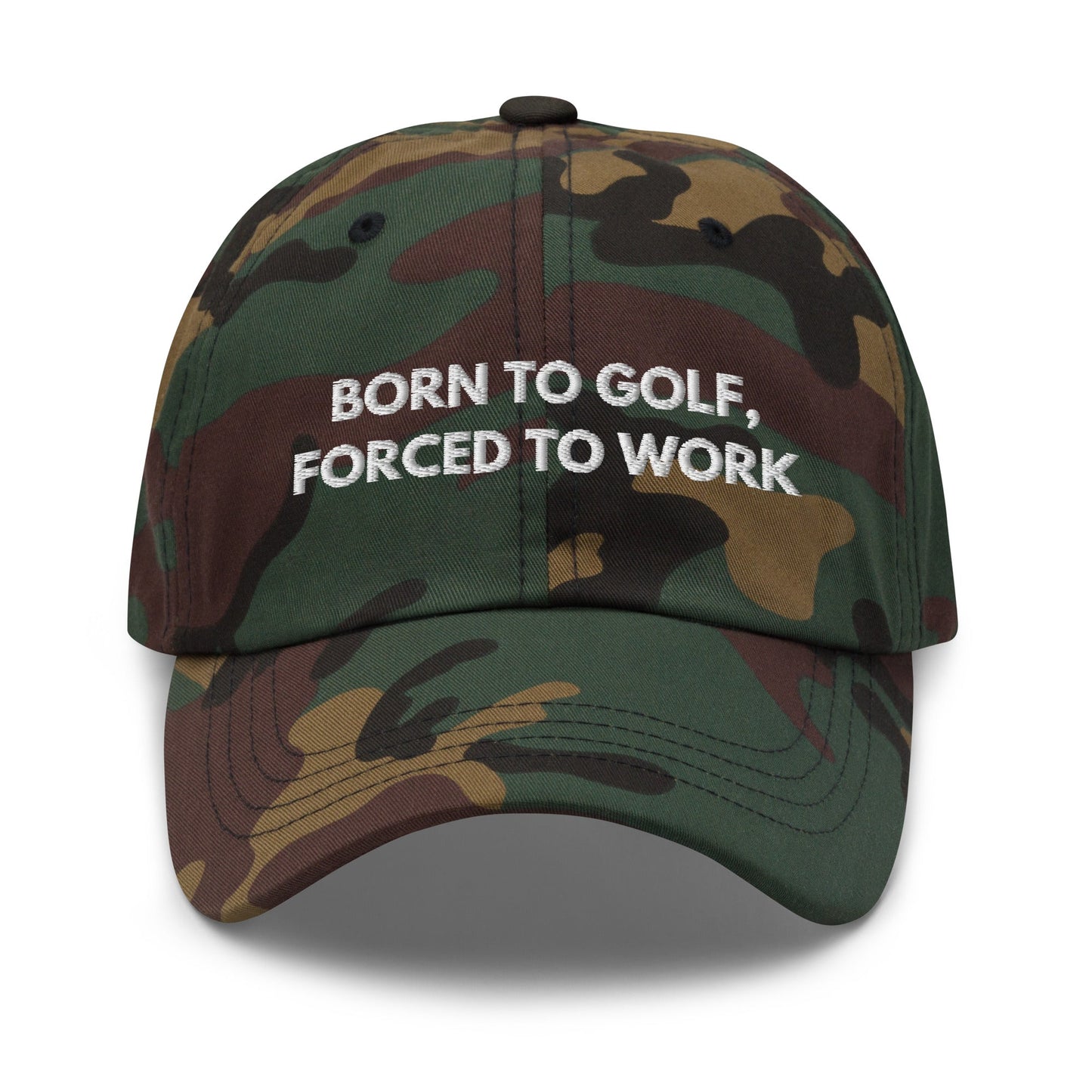 Funny Golfer Gifts  Dad Cap Born to Golf, Forced To Work Hat Cap