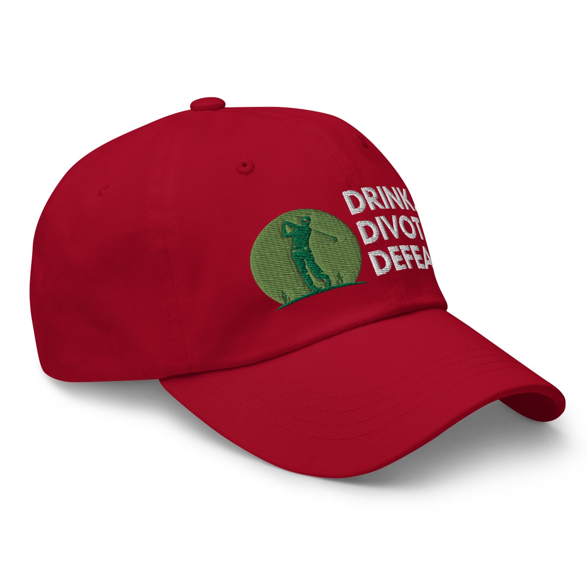 Funny Golfer Gifts  Dad Cap Cranberry Drink. Divot. Defeat Cap