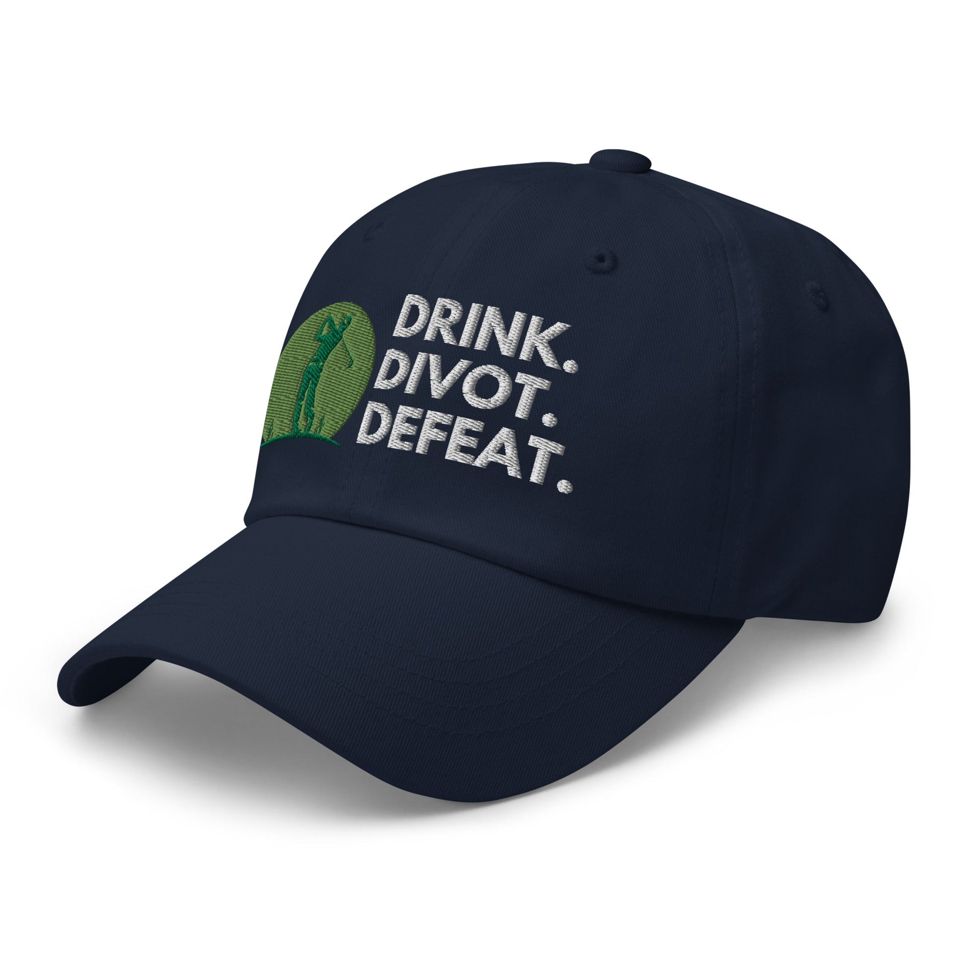 Funny Golfer Gifts  Dad Cap Drink. Divot. Defeat Cap