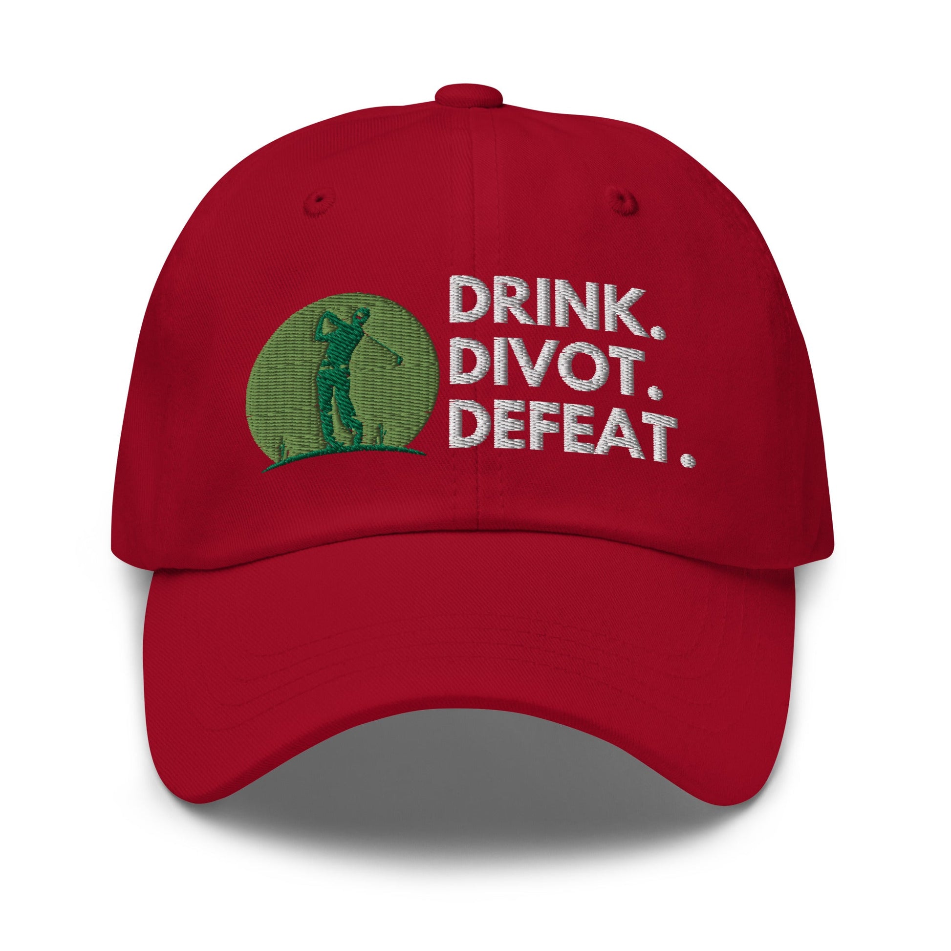 Funny Golfer Gifts  Dad Cap Drink. Divot. Defeat Cap