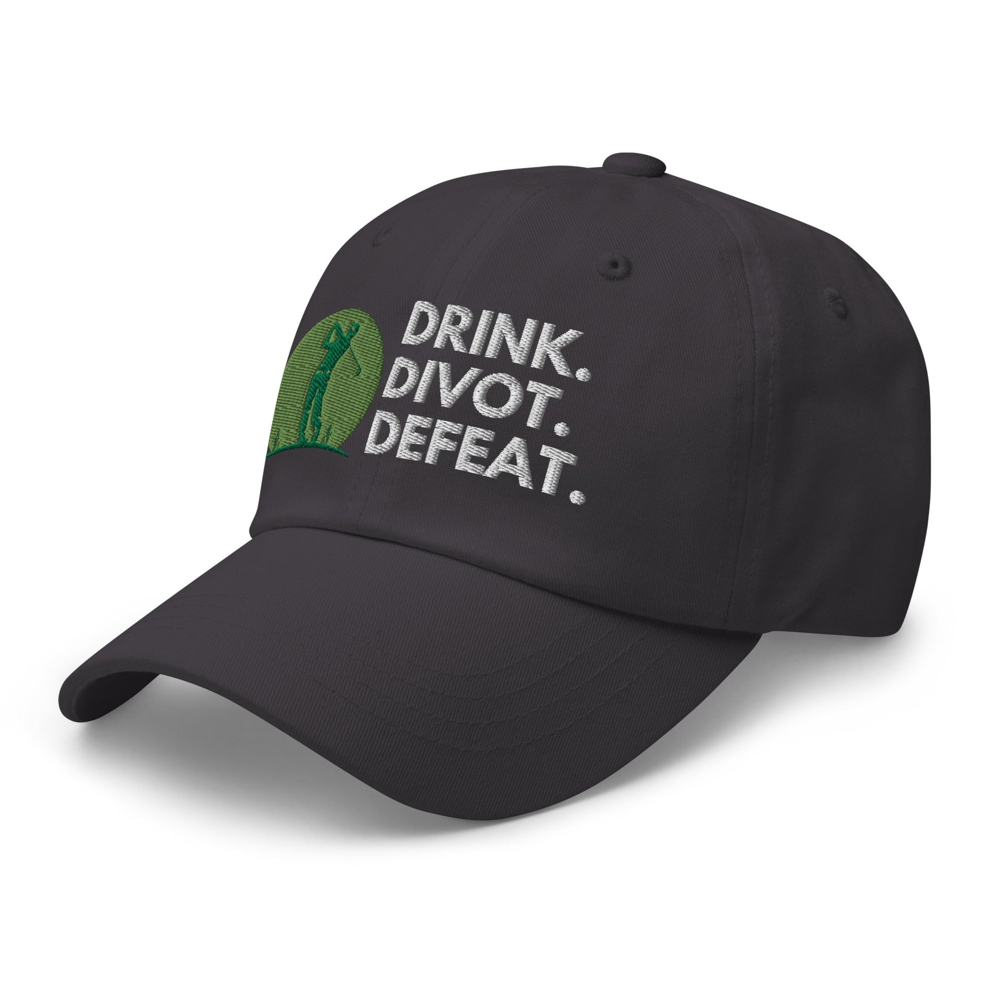 Funny Golfer Gifts  Dad Cap Drink. Divot. Defeat Cap