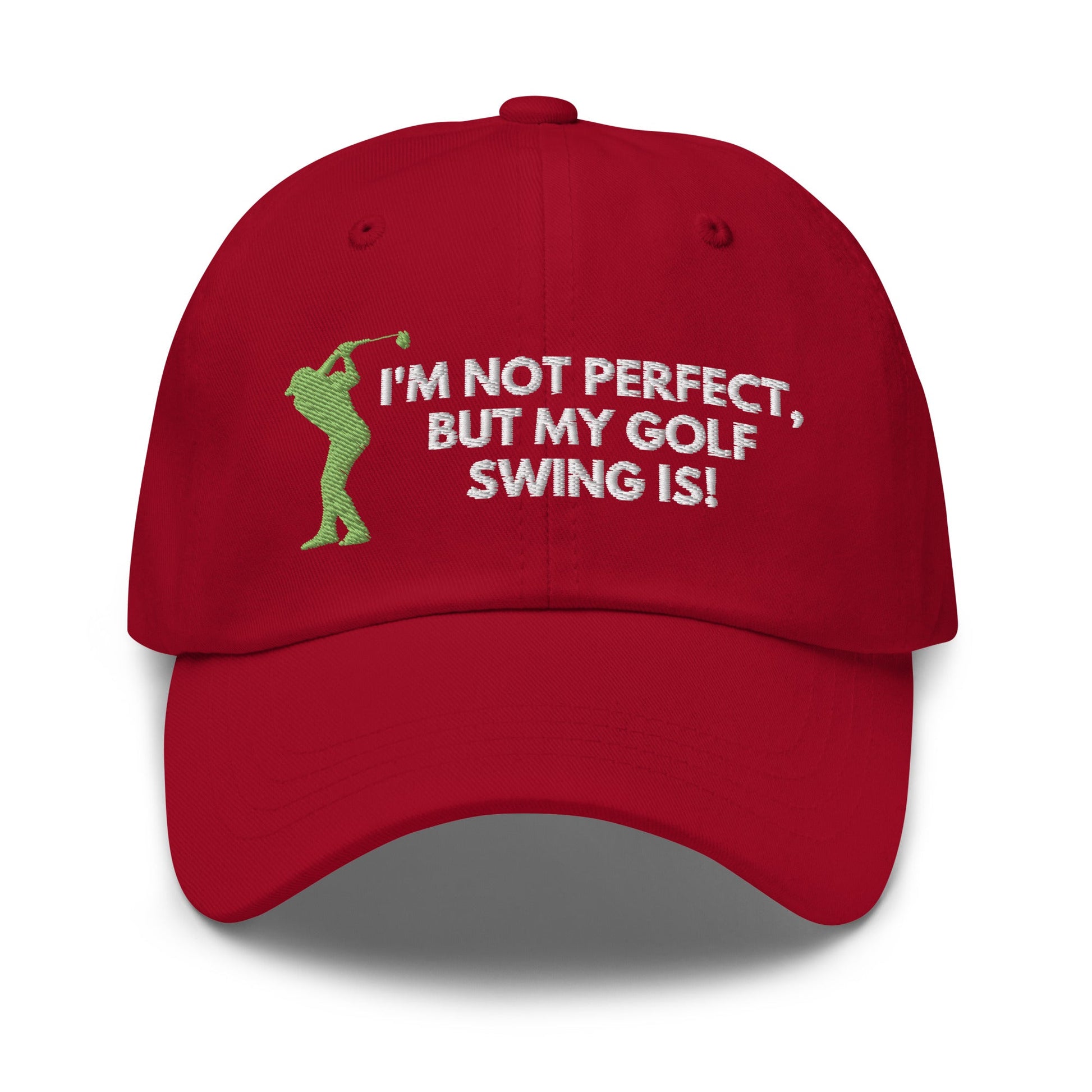 Funny Golfer Gifts  Dad Cap I'm Not Perfect But My Golf Swing Is Hat Cap