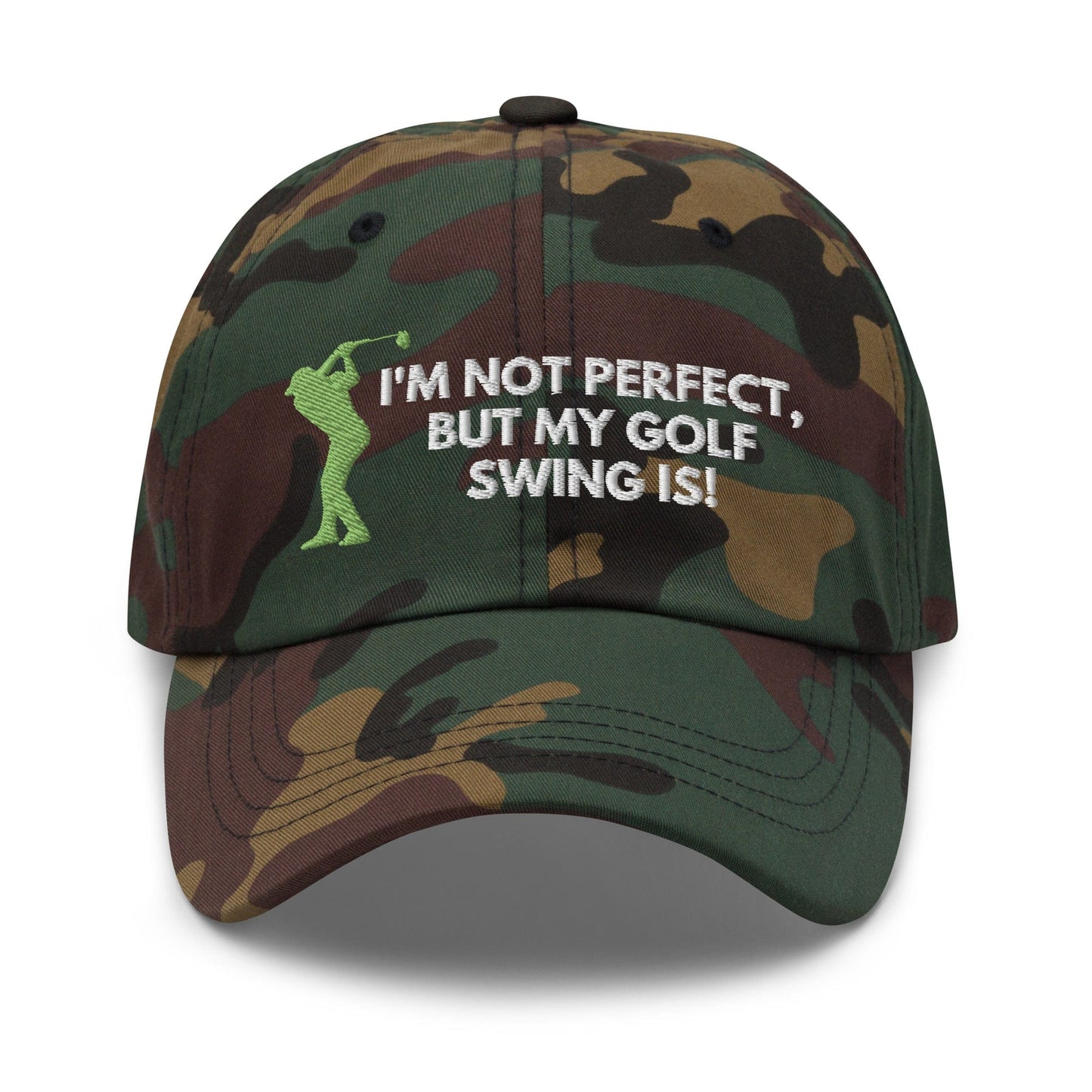 Funny Golfer Gifts  Dad Cap I'm Not Perfect But My Golf Swing Is Hat Cap