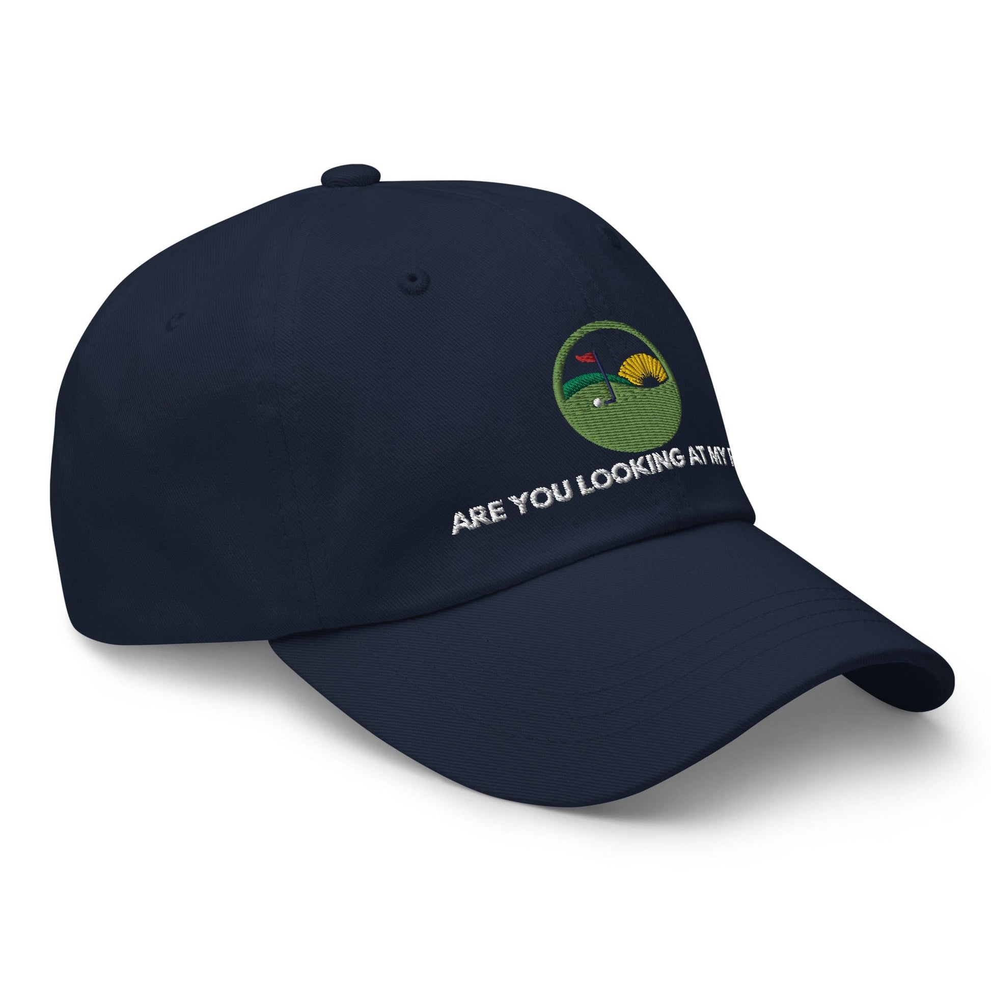 Funny Golfer Gifts  Dad Cap Navy Are you looking at my putt Dad Cap
