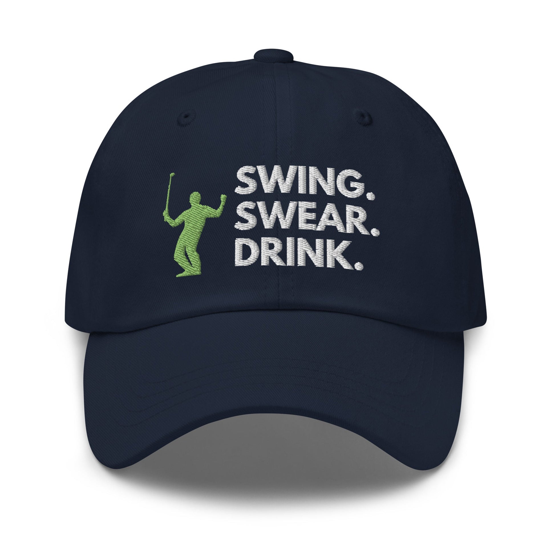 Funny Golfer Gifts  Dad Cap Swing. Swear. Drink Cap