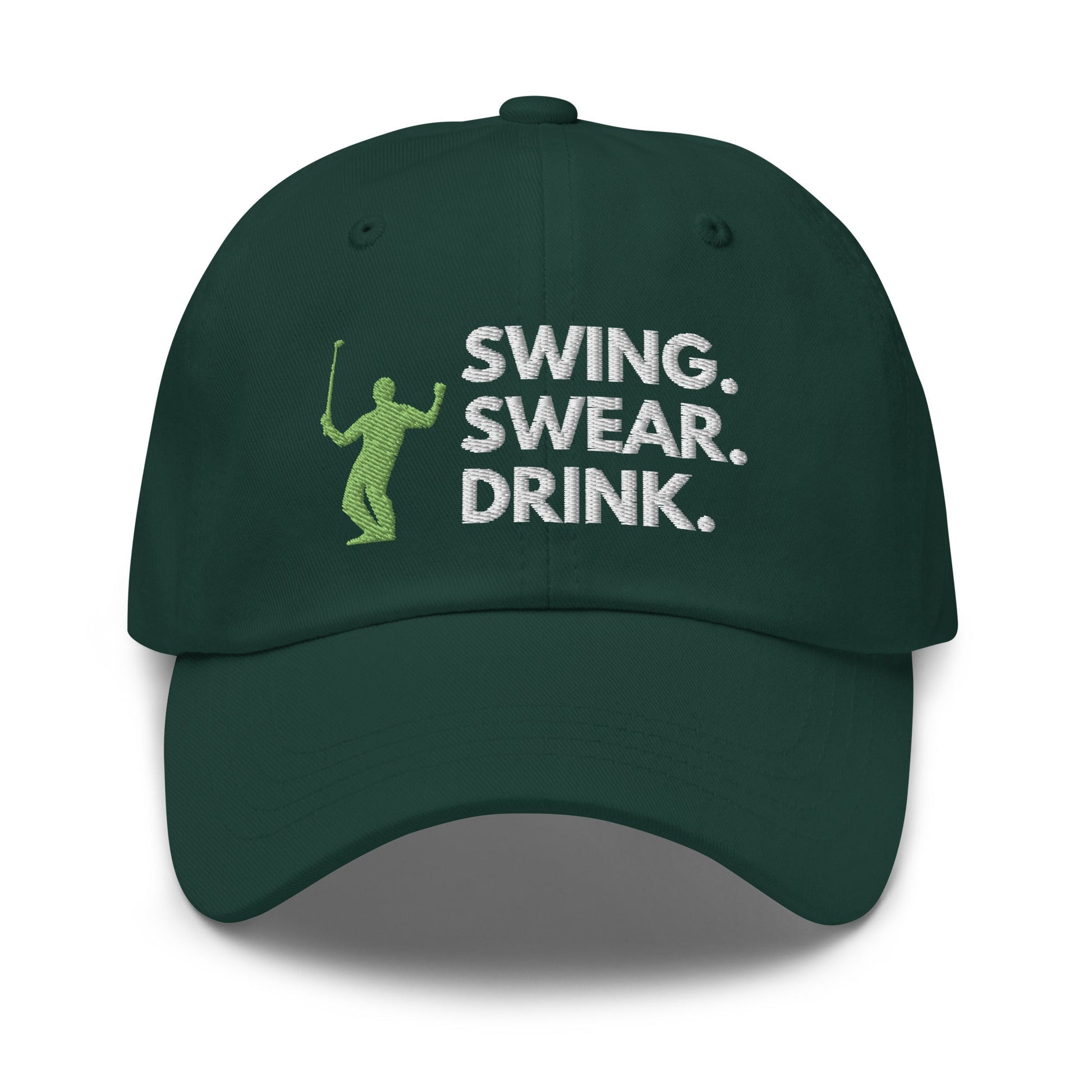 Funny Golfer Gifts  Dad Cap Swing. Swear. Drink Cap