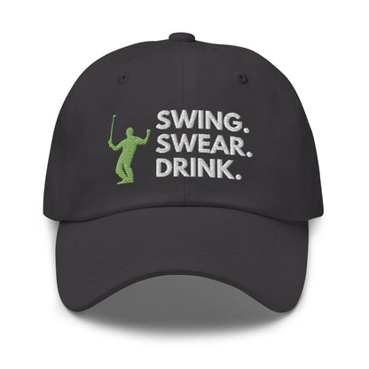 Funny Golfer Gifts  Dad Cap Swing. Swear. Drink Cap