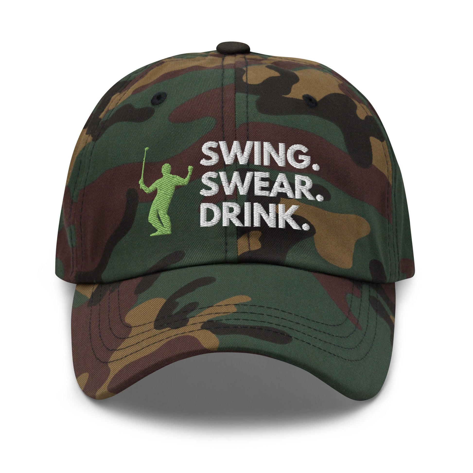 Funny Golfer Gifts  Dad Cap Swing. Swear. Drink Cap