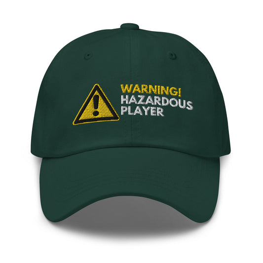 Funny Golfer Gifts  Dad Cap Warning Hazardous Player Cap