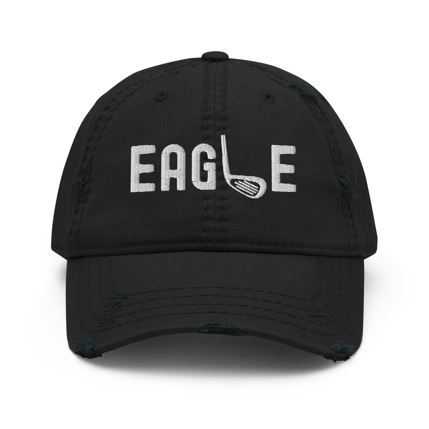 Funny Golfer Gifts  Distressed Cap Black Eagle Hat Distressed Hat