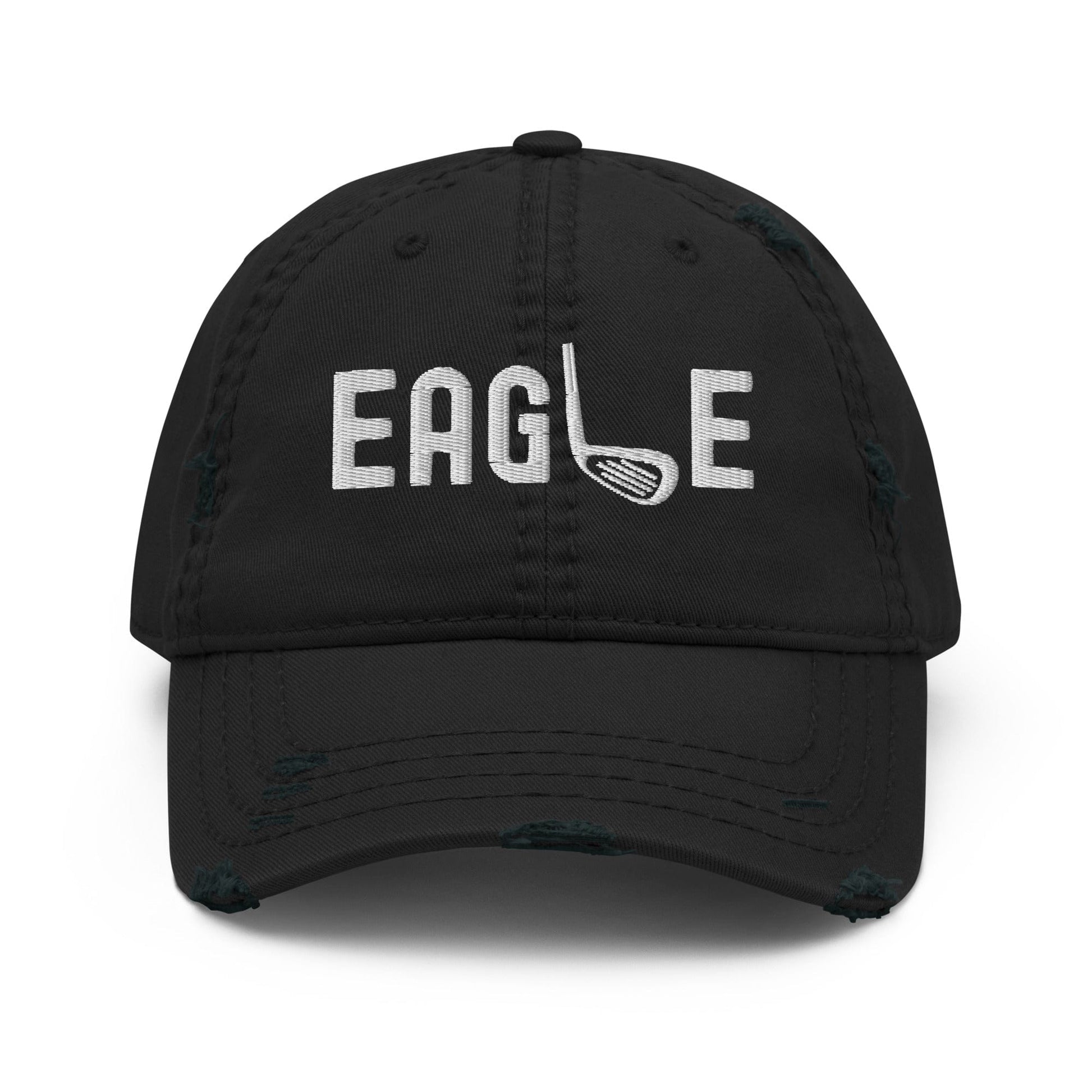 Funny Golfer Gifts  Distressed Cap Black Eagle Hat Distressed Hat