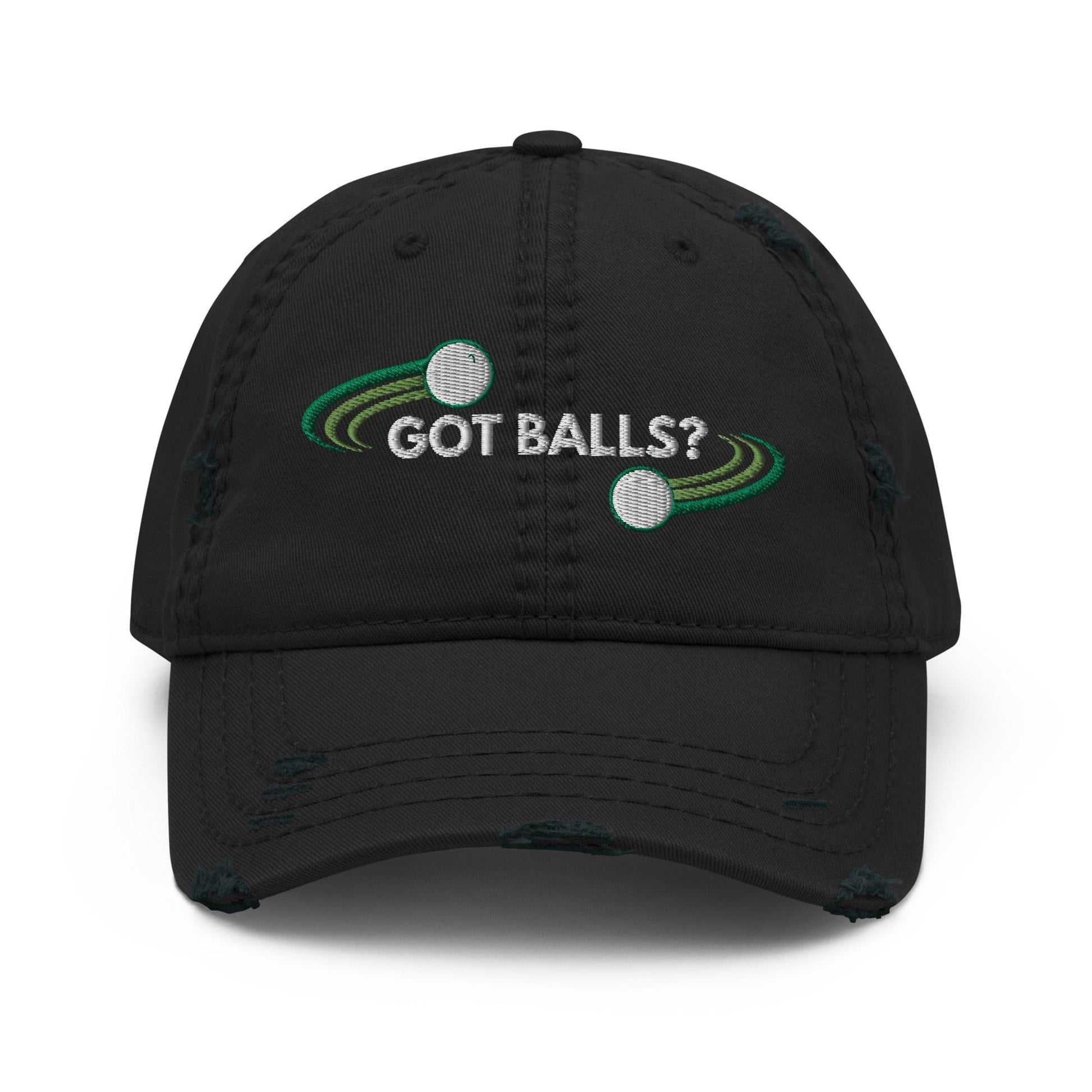Funny Golfer Gifts  Distressed Cap Black Got Balls Distressed Hat