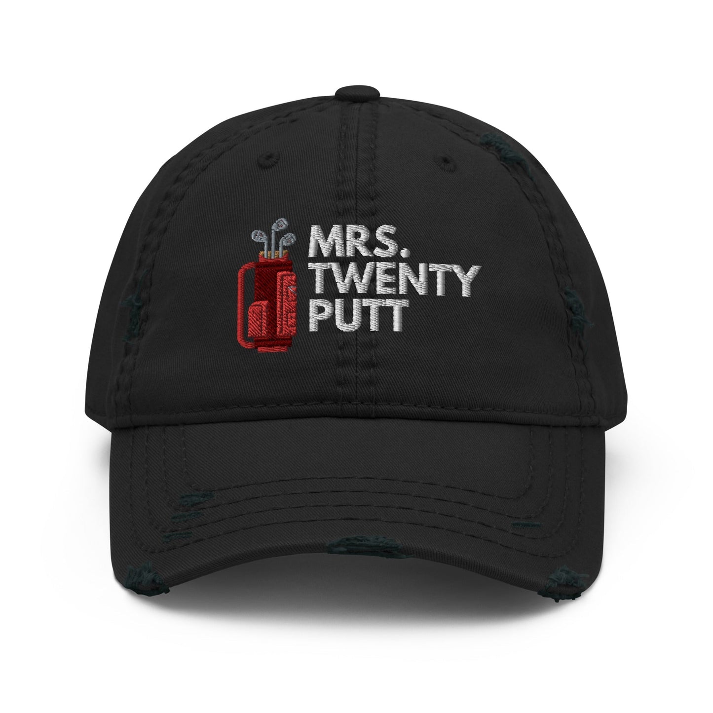 Funny Golfer Gifts  Distressed Cap Black Mrs. Twenty Putt Distressed Hat