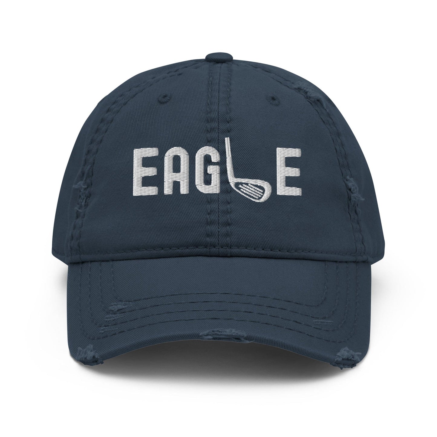 Funny Golfer Gifts  Distressed Cap Navy Eagle Hat Distressed Hat