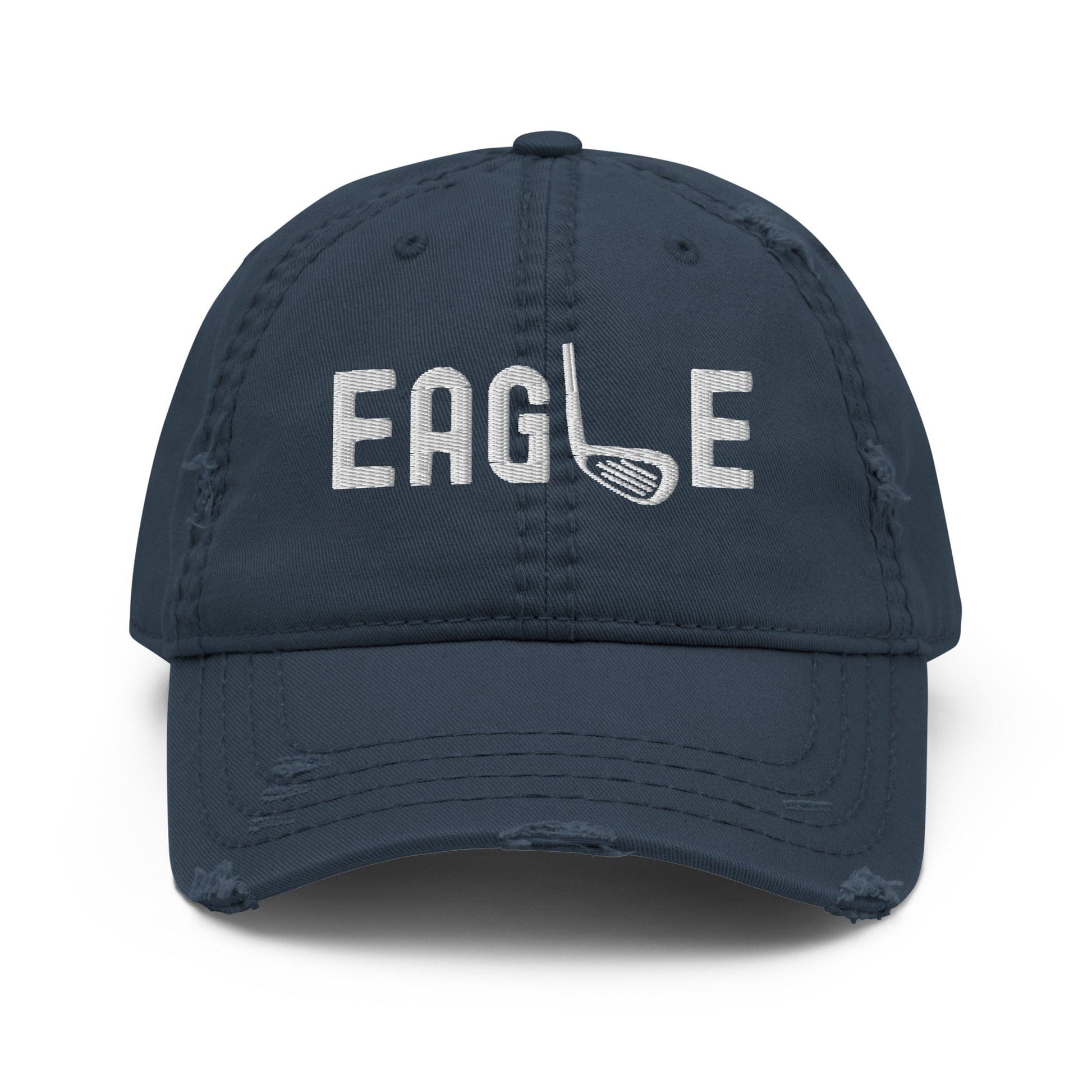 Funny Golfer Gifts  Distressed Cap Navy Eagle Hat Distressed Hat