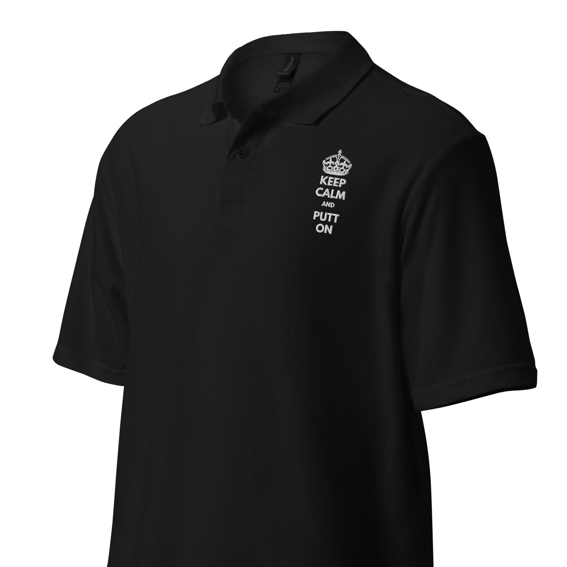 Funny Golfer Gifts  Polo Shirt Keep Calm and Putt On Unisex Pique Polo Shirt