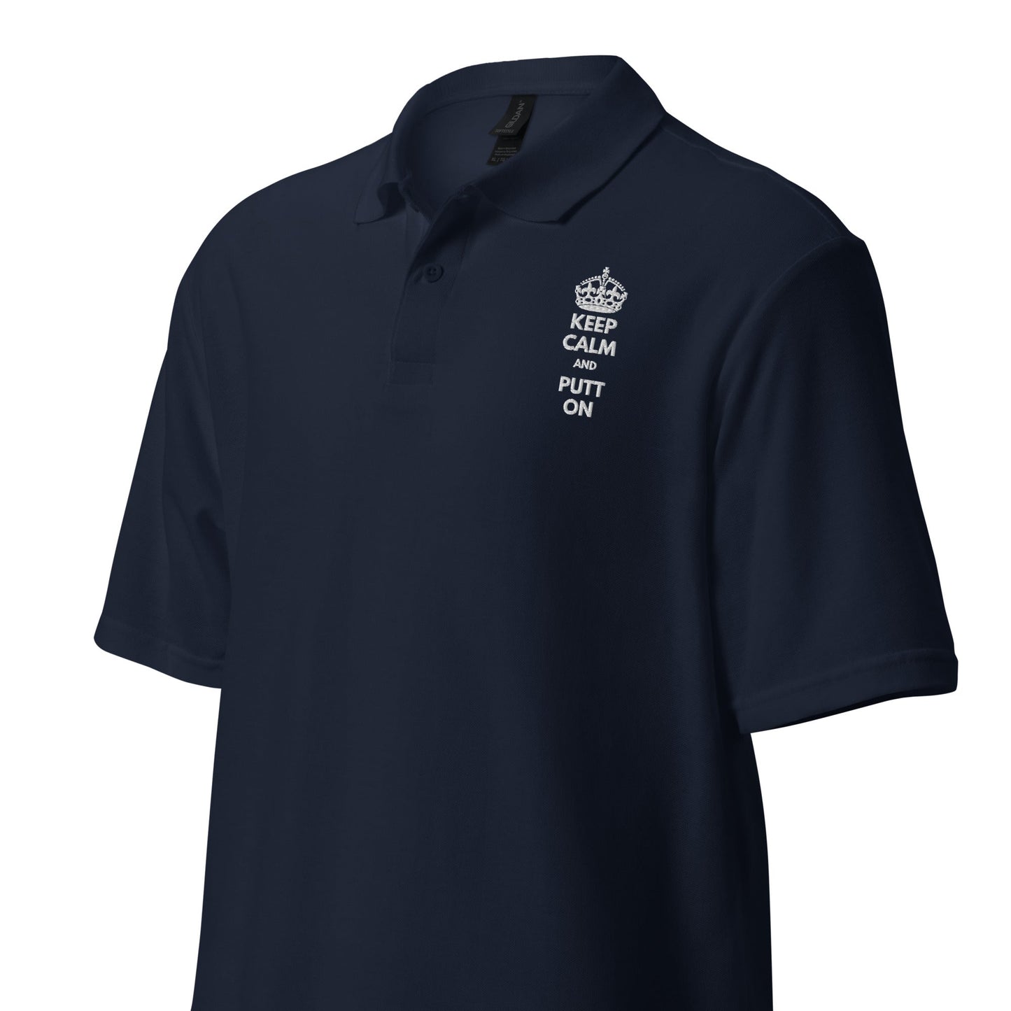 Funny Golfer Gifts  Polo Shirt Keep Calm and Putt On Unisex Pique Polo Shirt