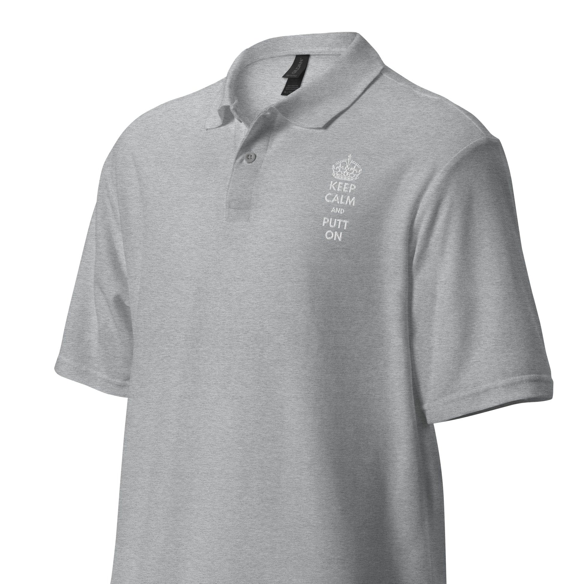 Funny Golfer Gifts  Polo Shirt Keep Calm and Putt On Unisex Pique Polo Shirt