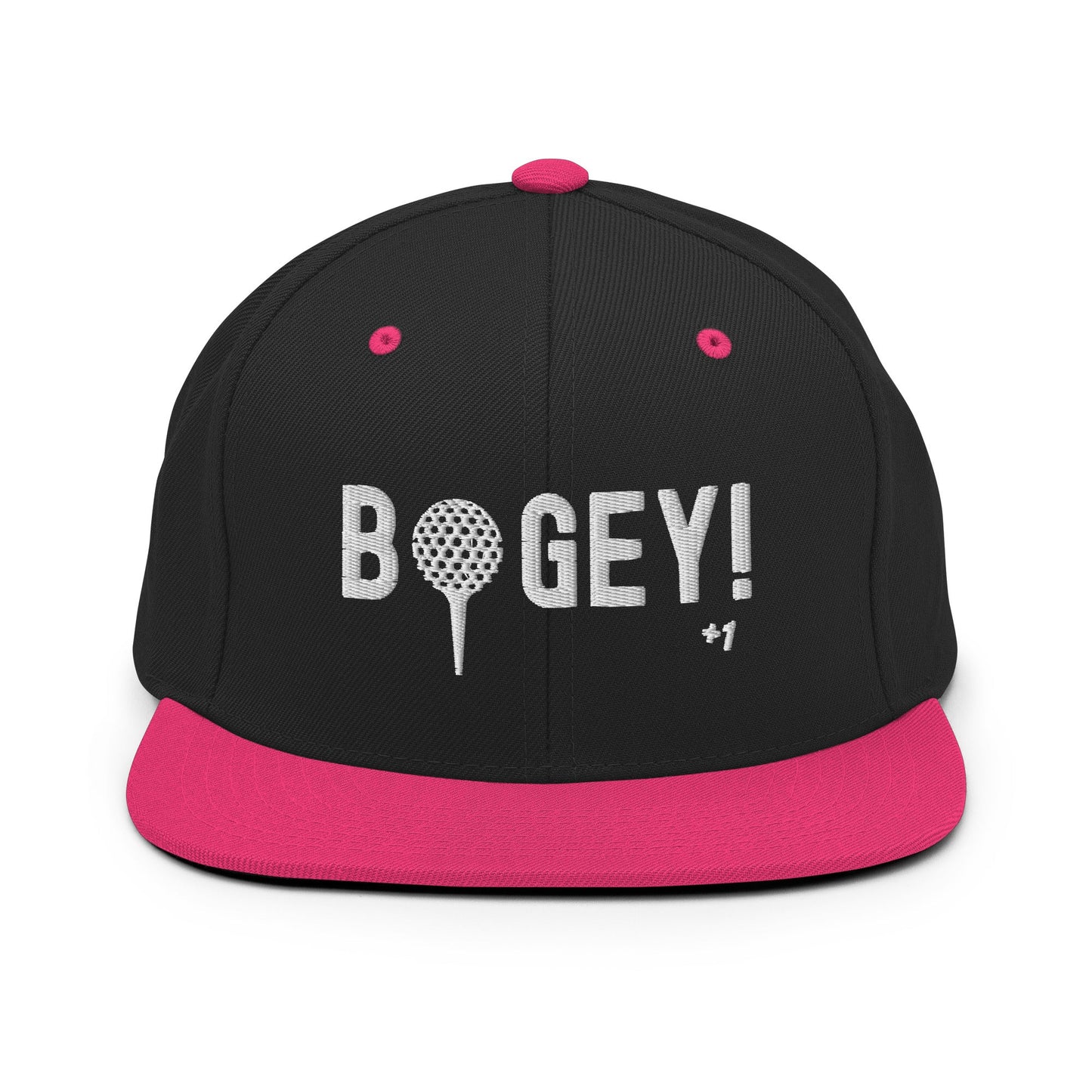 Funny Golfer Gifts  Snapback Hat Black/ Neon Pink Bogey Hat Snapback Hat