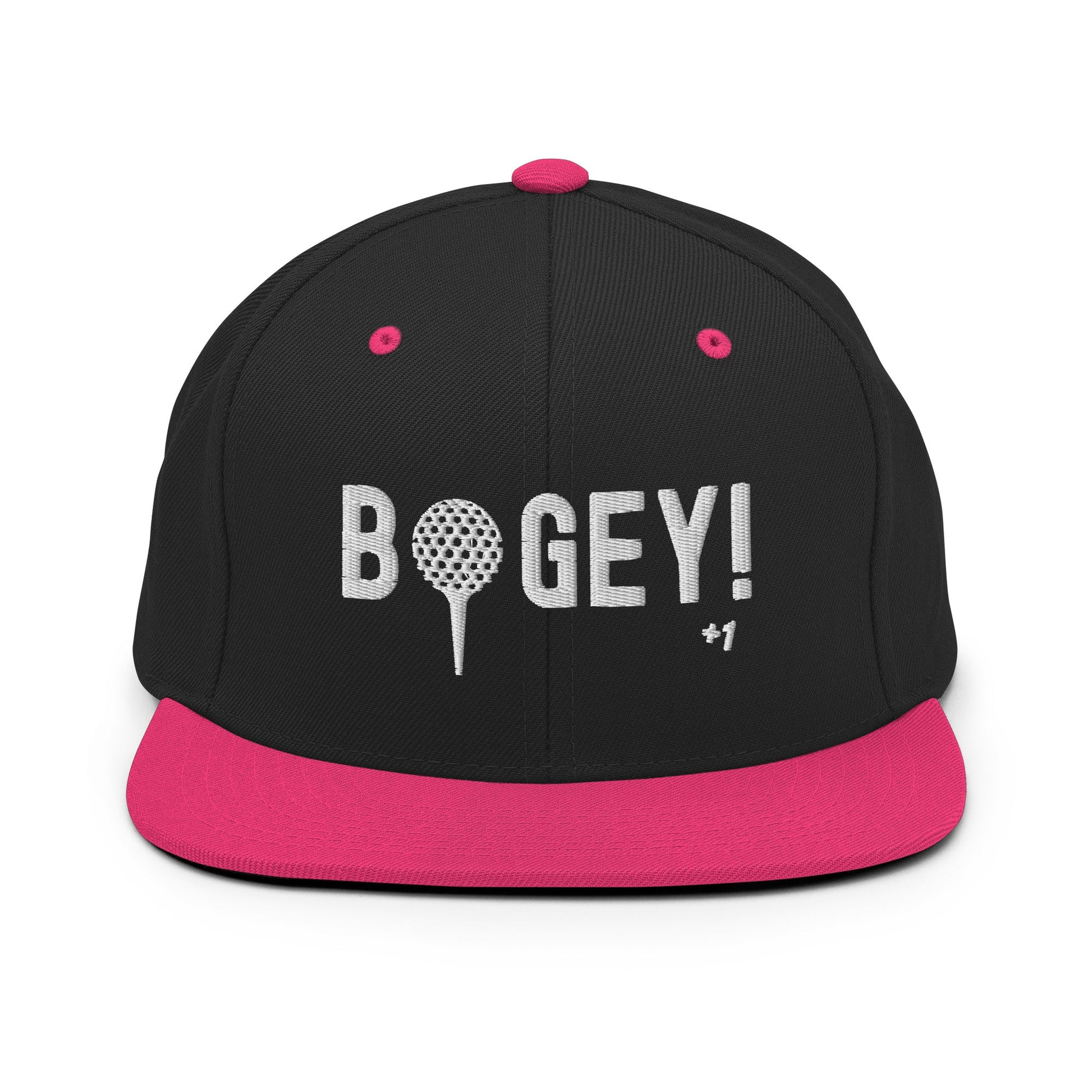 Funny Golfer Gifts  Snapback Hat Black/ Neon Pink Bogey Hat Snapback Hat