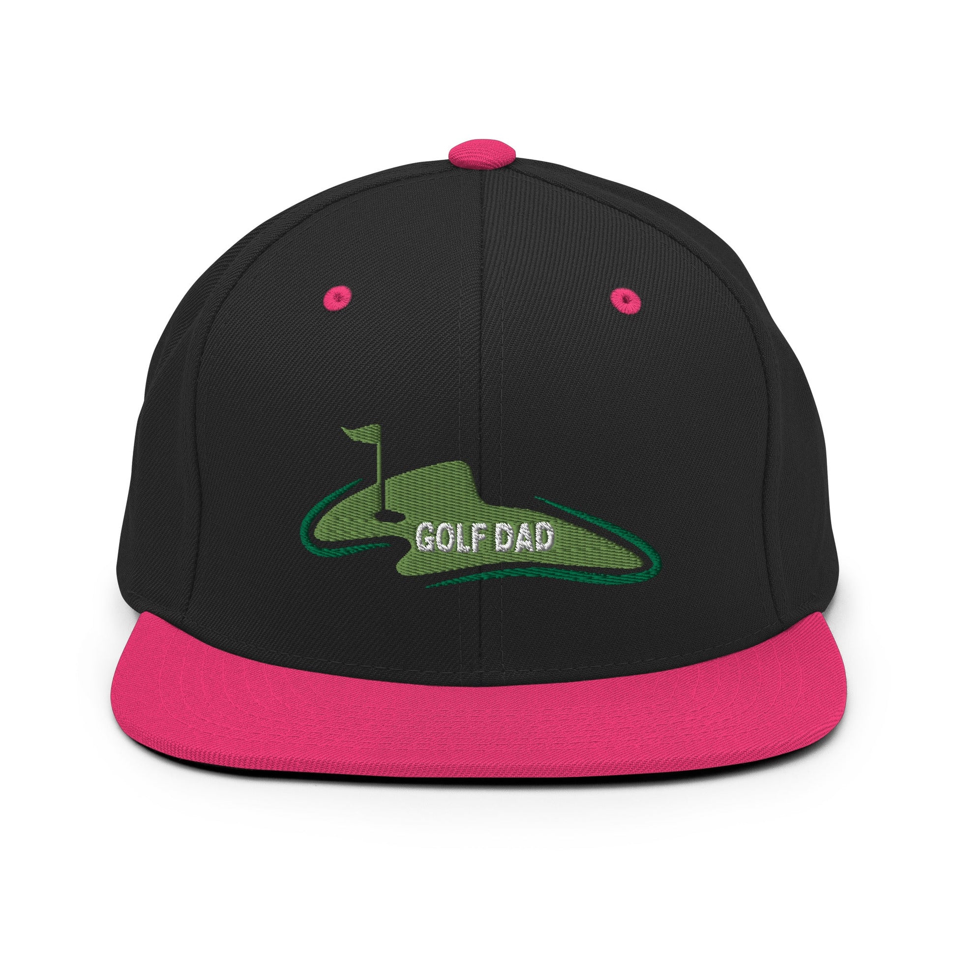 Funny Golfer Gifts  Snapback Hat Black/ Neon Pink Golf Dad Snapback Hat