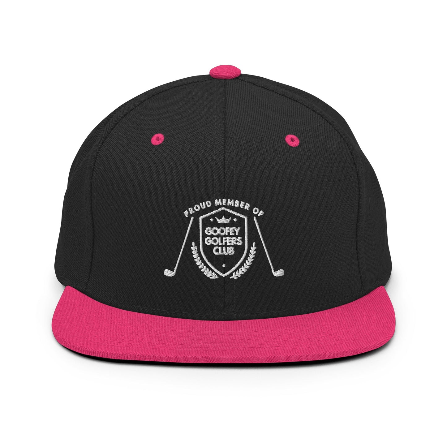 Funny Golfer Gifts  Snapback Hat Black/ Neon Pink Goofey Golfers Club Snapback Hat