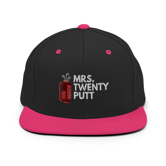 Funny Golfer Gifts  Snapback Hat Black/ Neon Pink Mrs. Twenty Putt Snapback Hat