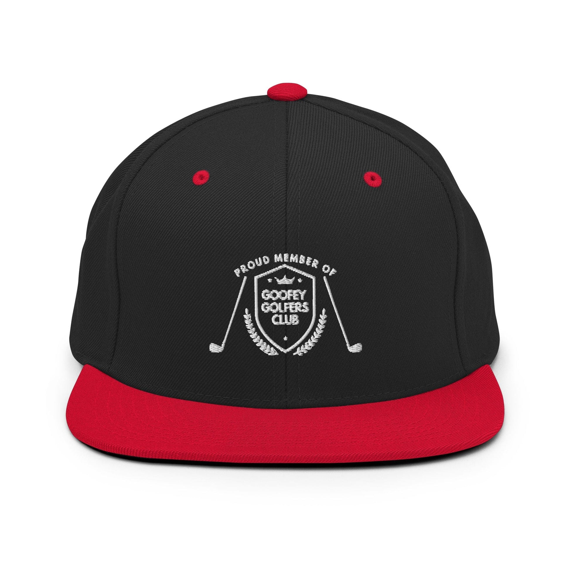 Funny Golfer Gifts  Snapback Hat Black/ Red Goofey Golfers Club Snapback Hat