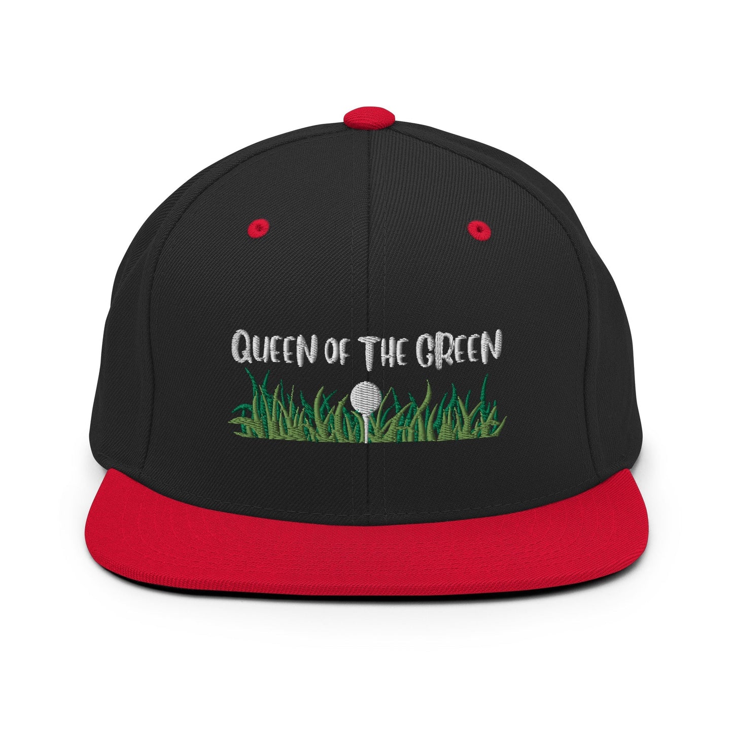 Funny Golfer Gifts  Snapback Hat Black/ Red Queen Of The Green Snapback Hat