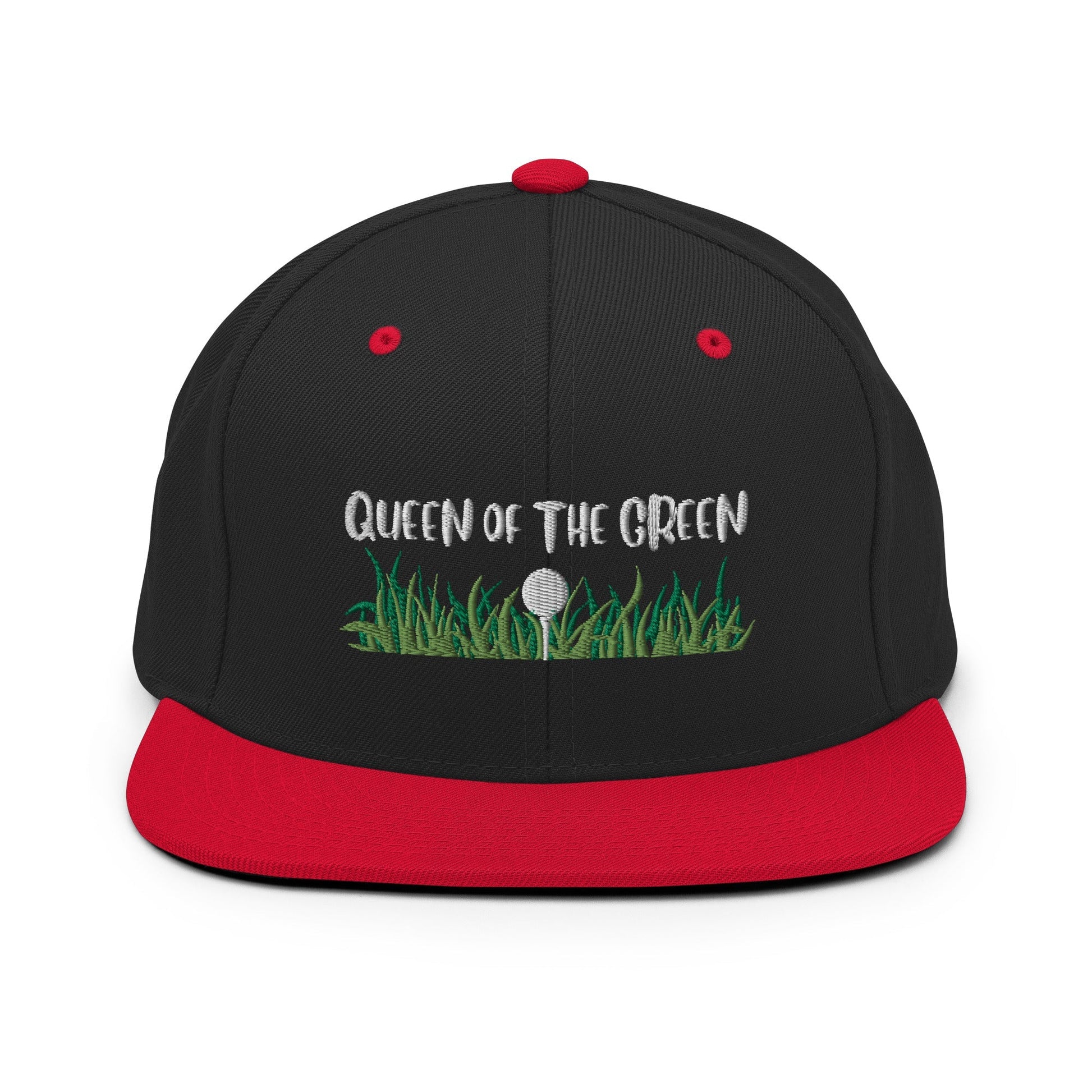 Funny Golfer Gifts  Snapback Hat Black/ Red Queen Of The Green Snapback Hat