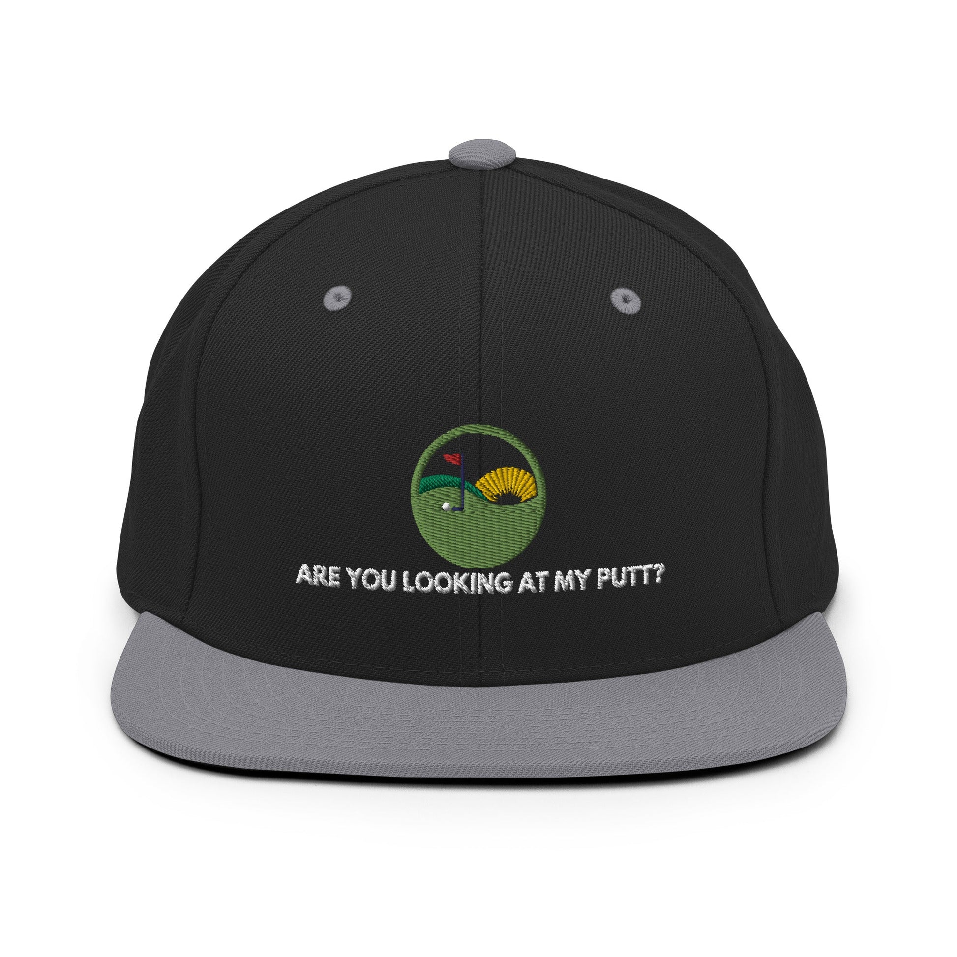 Funny Golfer Gifts  Snapback Hat Black/ Silver Are you looking at my putt Snapback Hat