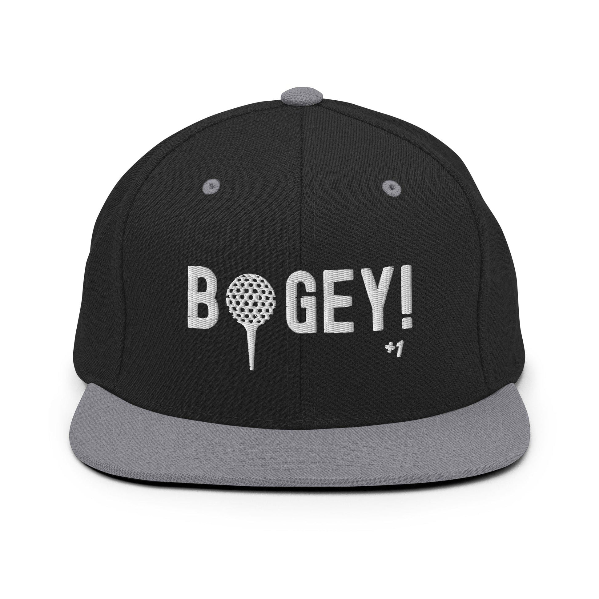 Funny Golfer Gifts  Snapback Hat Black/ Silver Bogey Hat Snapback Hat