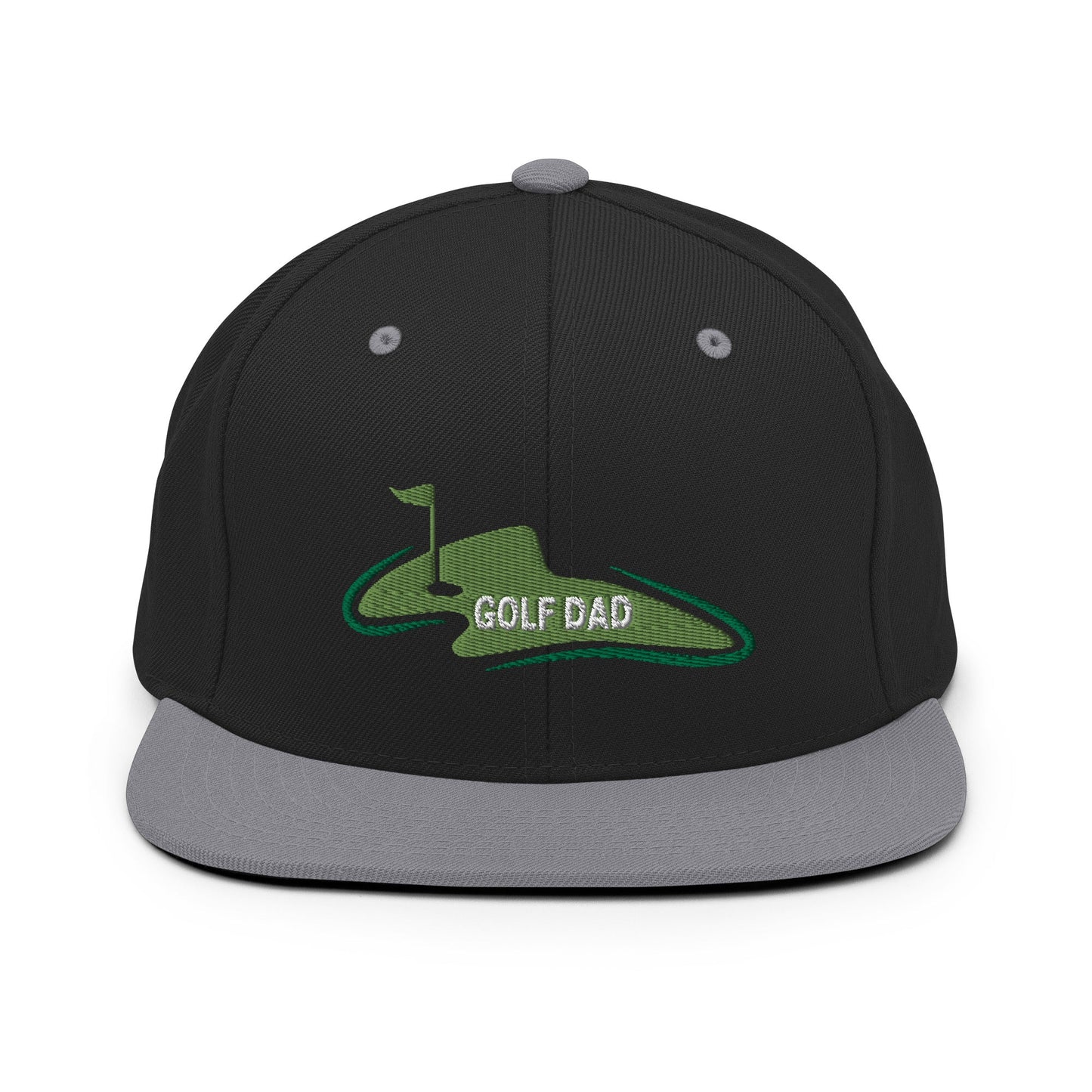 Funny Golfer Gifts  Snapback Hat Black/ Silver Golf Dad Snapback Hat