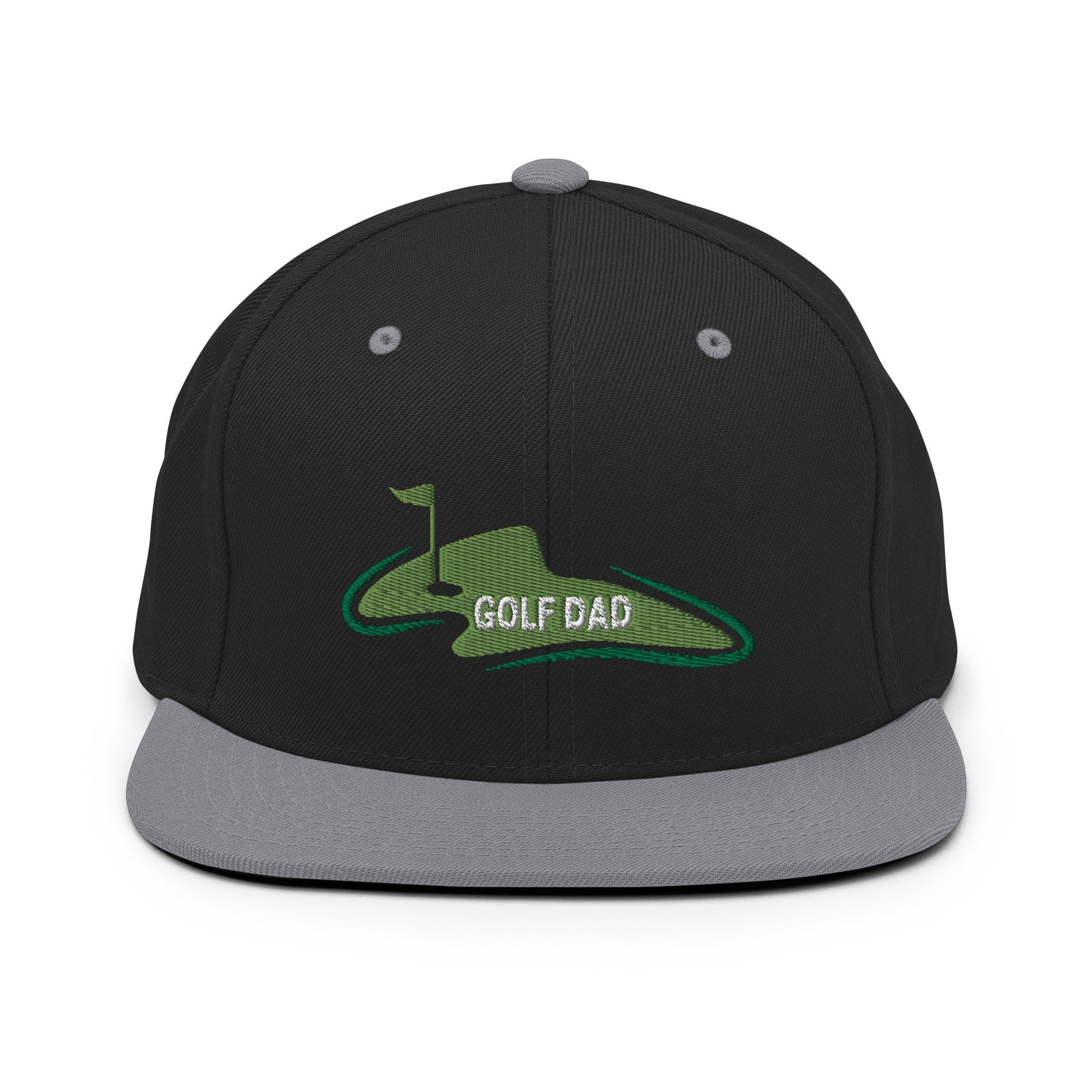 Funny Golfer Gifts  Snapback Hat Black/ Silver Golf Dad Snapback Hat