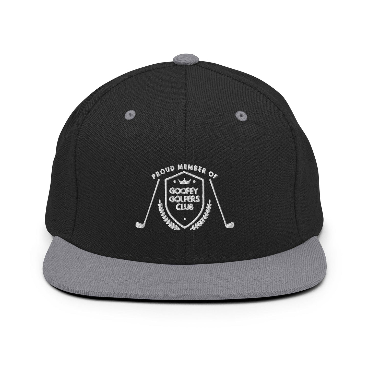 Funny Golfer Gifts  Snapback Hat Black/ Silver Goofey Golfers Club Snapback Hat