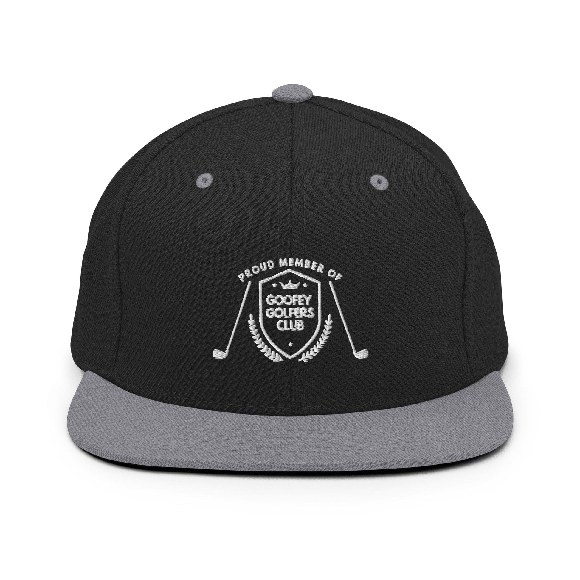 Funny Golfer Gifts  Snapback Hat Black/ Silver Goofey Golfers Club Snapback Hat