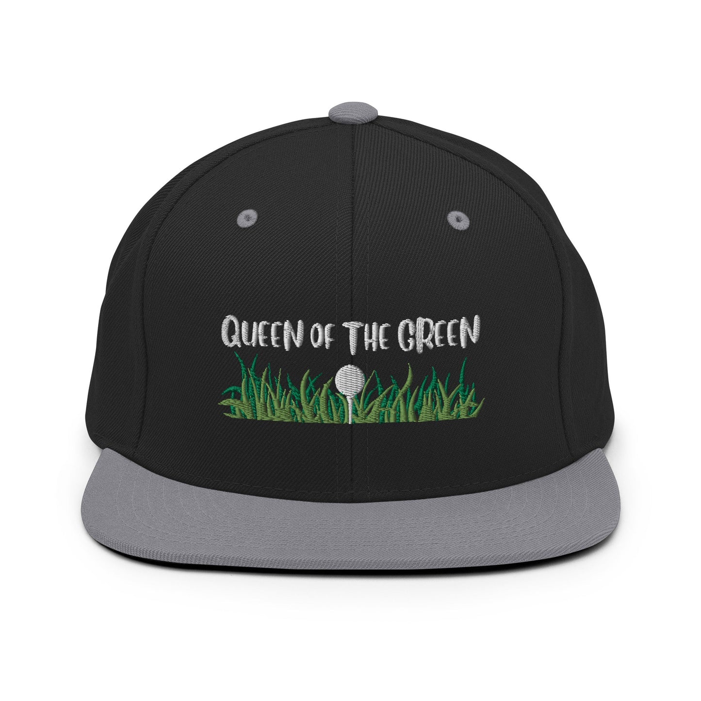Funny Golfer Gifts  Snapback Hat Black/ Silver Queen Of The Green Snapback Hat