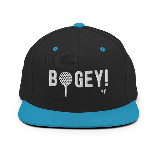 Funny Golfer Gifts  Snapback Hat Black/ Teal Bogey Hat Snapback Hat