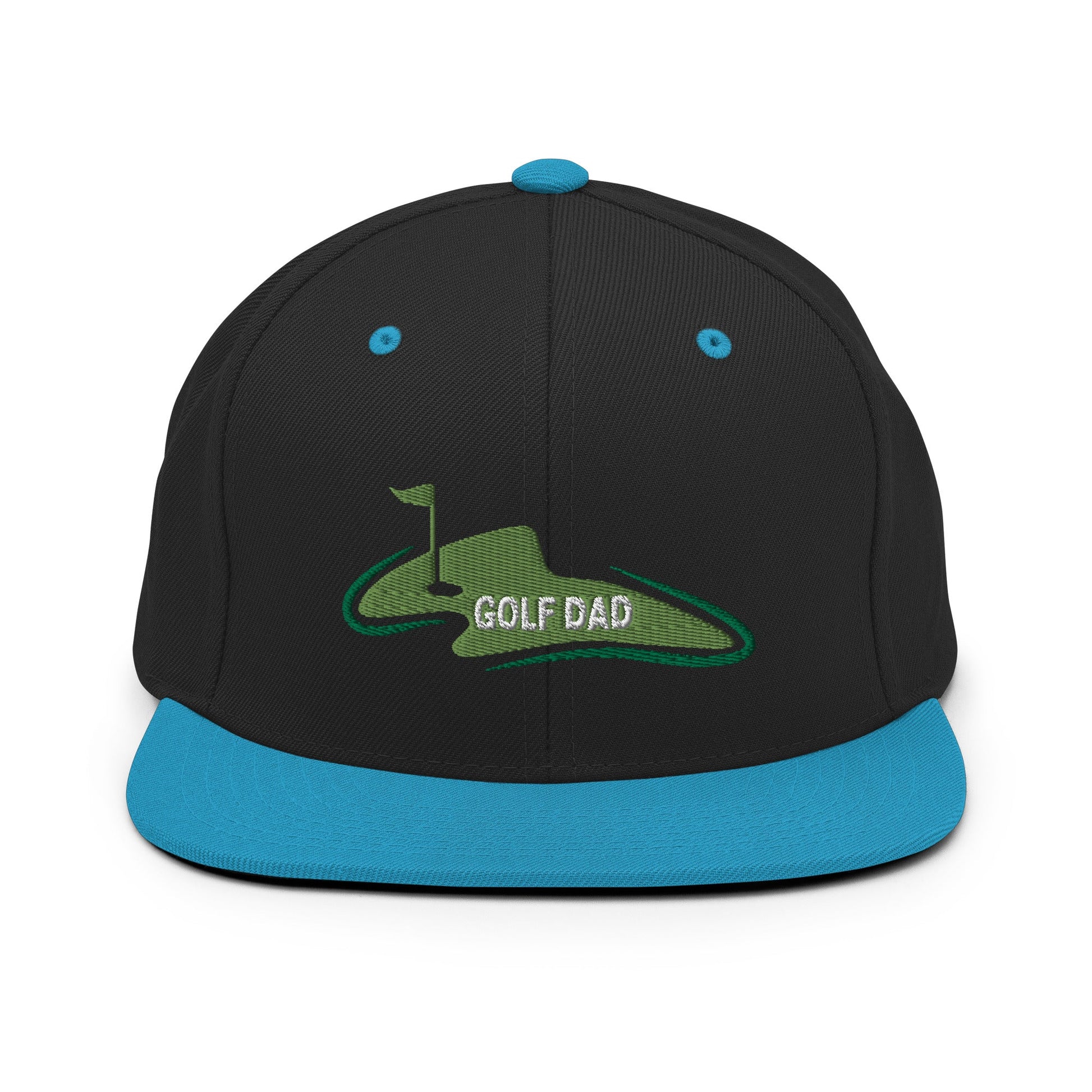 Funny Golfer Gifts  Snapback Hat Black/ Teal Golf Dad Snapback Hat