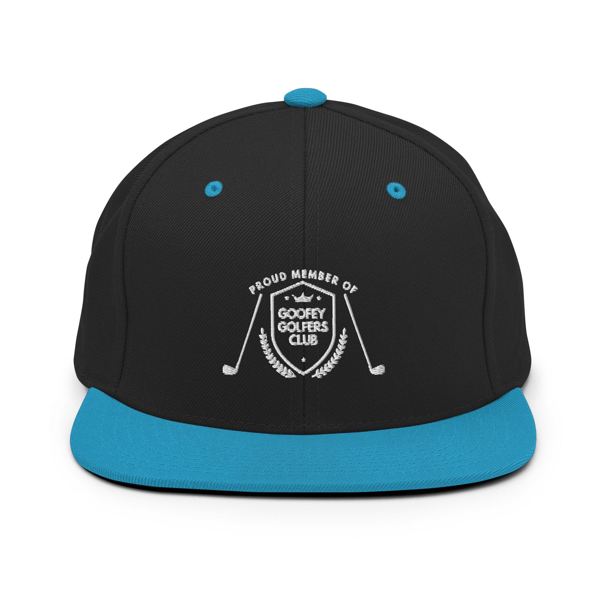 Funny Golfer Gifts  Snapback Hat Black/ Teal Goofey Golfers Club Snapback Hat