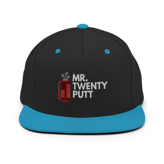 Funny Golfer Gifts  Snapback Hat Black/ Teal Mr. Twenty Putt Snapback Hat