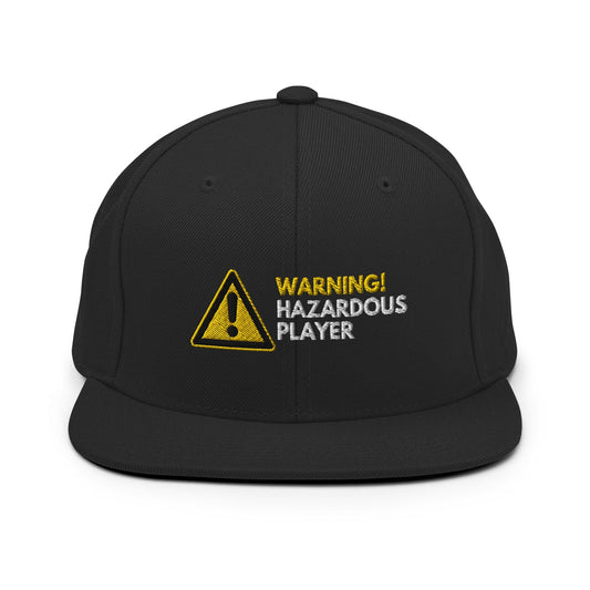 Funny Golfer Gifts  Snapback Hat Black Warning Hazardous Player Snapback Hat