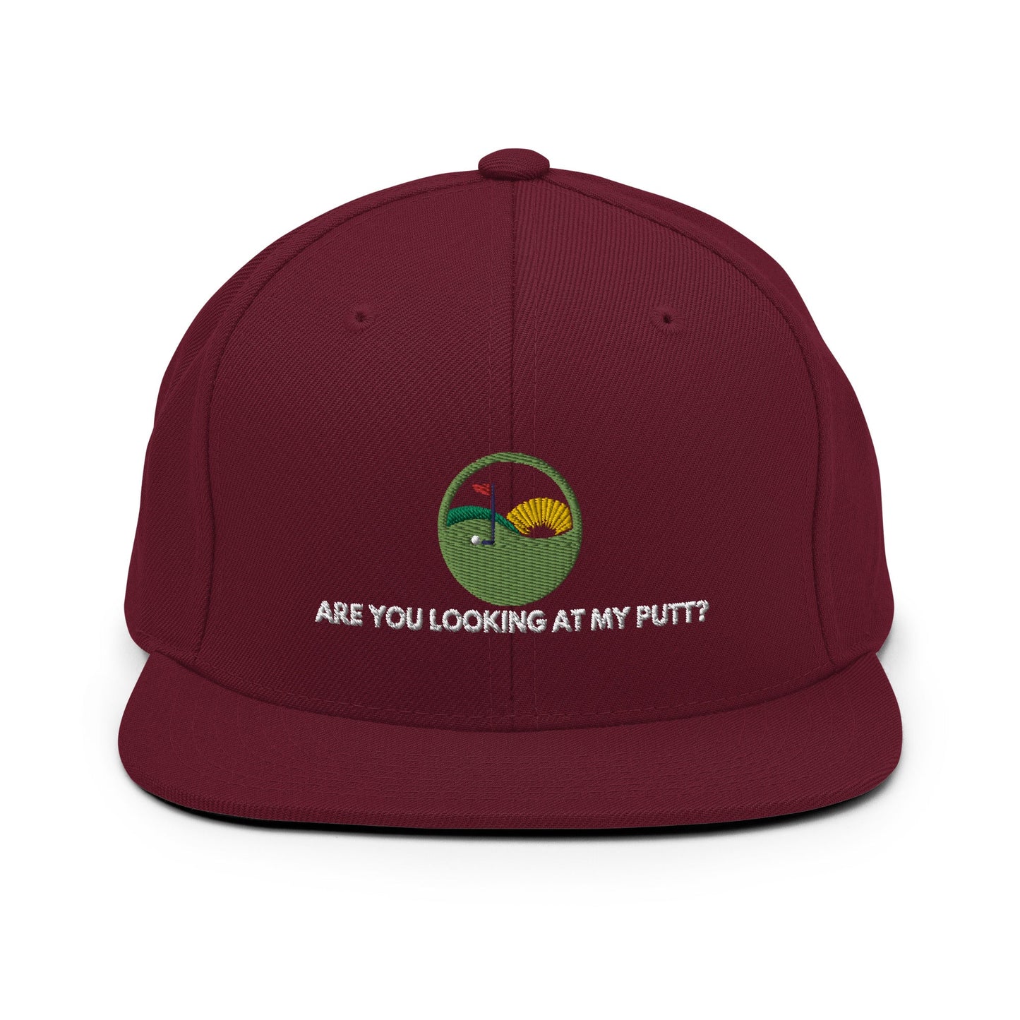 Funny Golfer Gifts  Snapback Hat Maroon Are you looking at my putt Snapback Hat