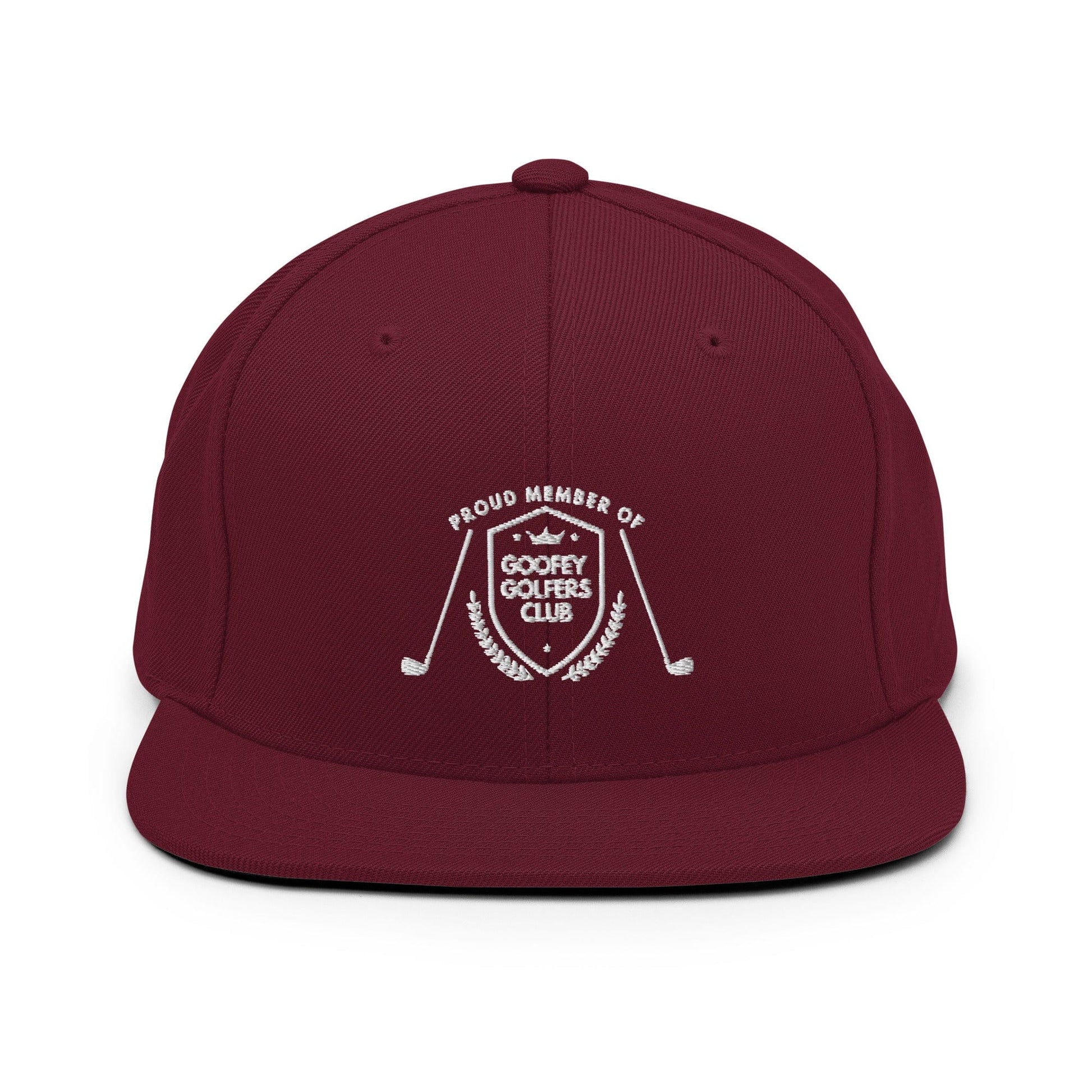 Funny Golfer Gifts  Snapback Hat Maroon Goofey Golfers Club Snapback Hat