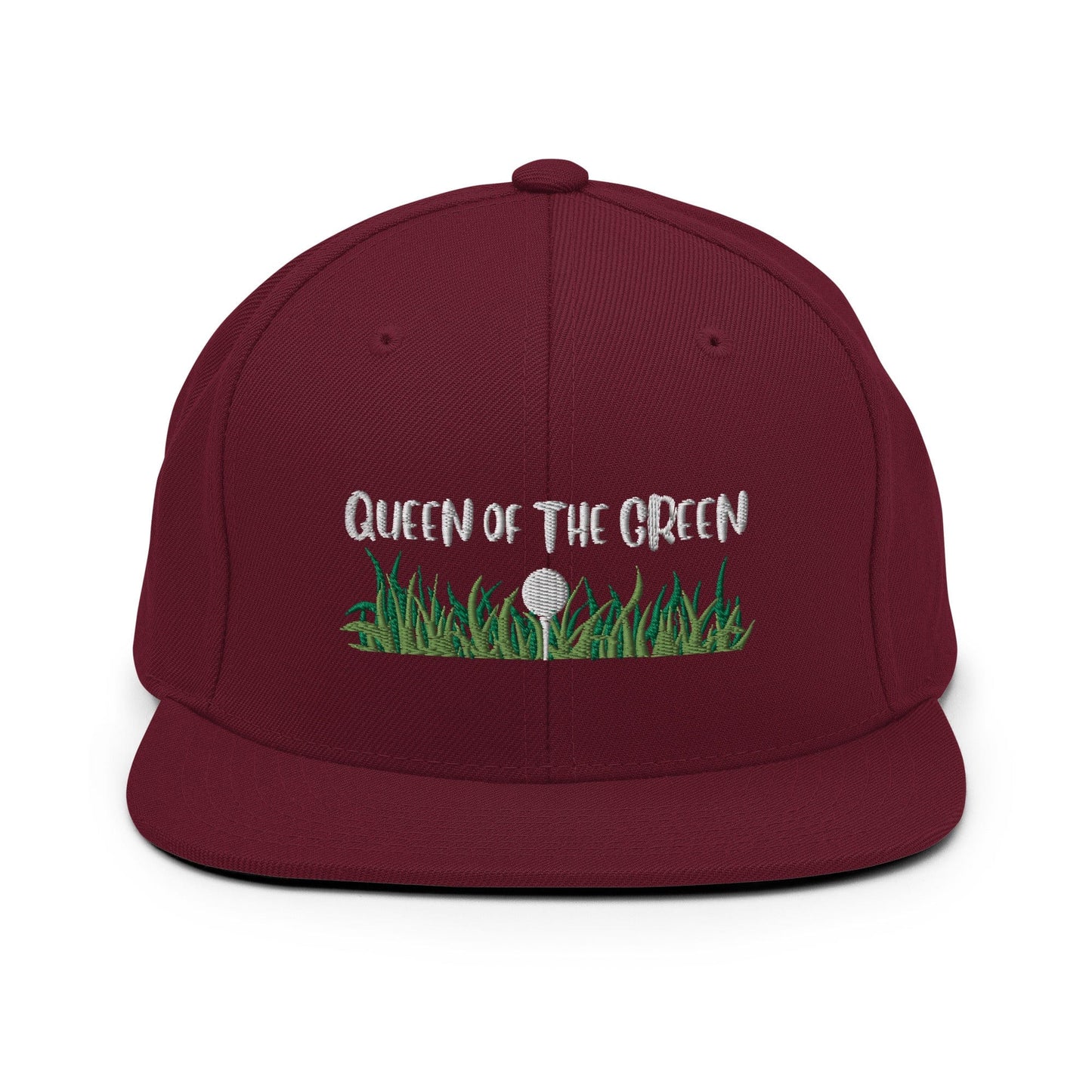 Funny Golfer Gifts  Snapback Hat Maroon Queen Of The Green Snapback Hat